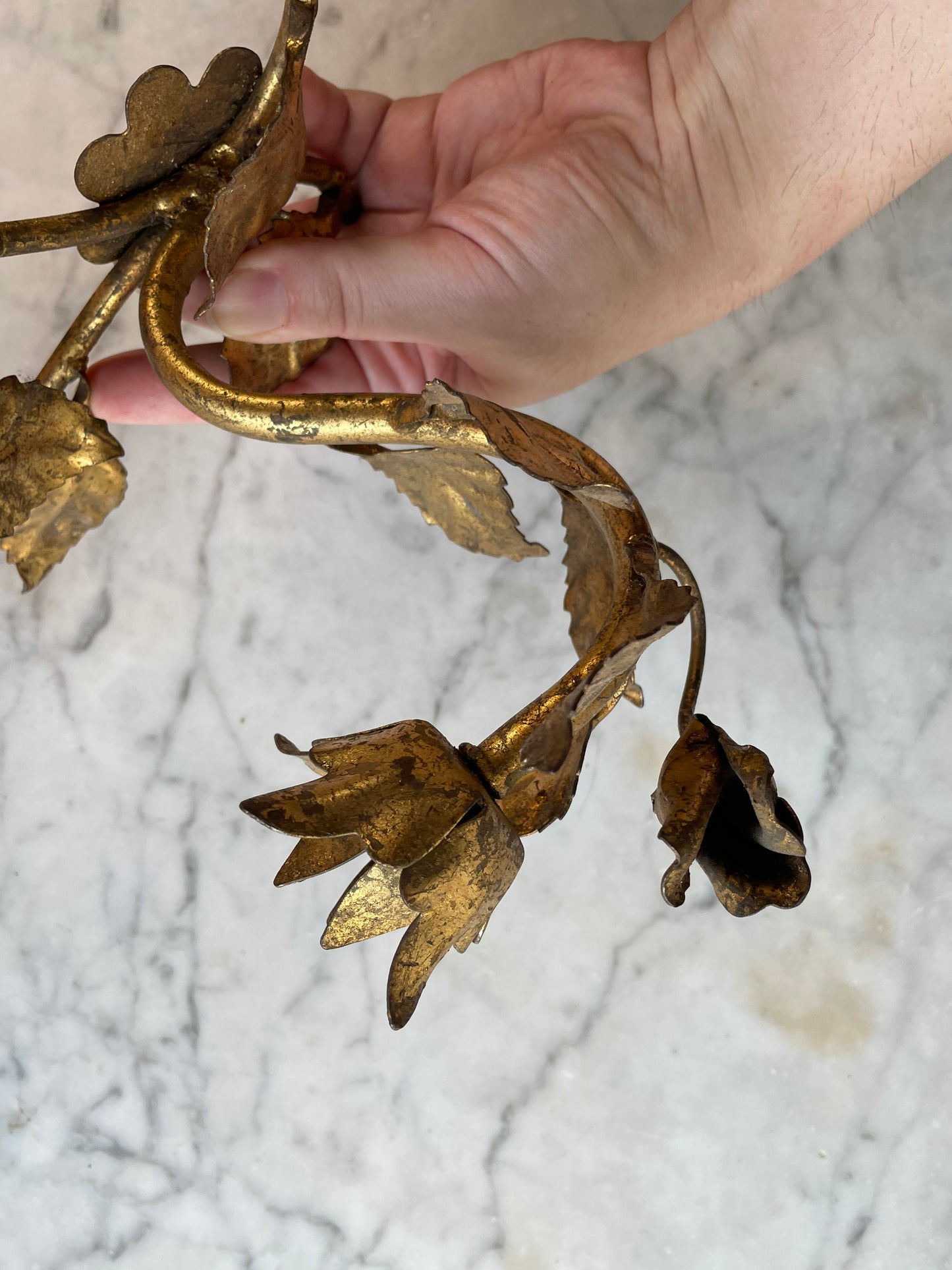 Vintage Gold Toleware Candleholder Wall Sconces