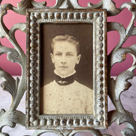 Victorian Carte de Visite in Cast Iron Frame