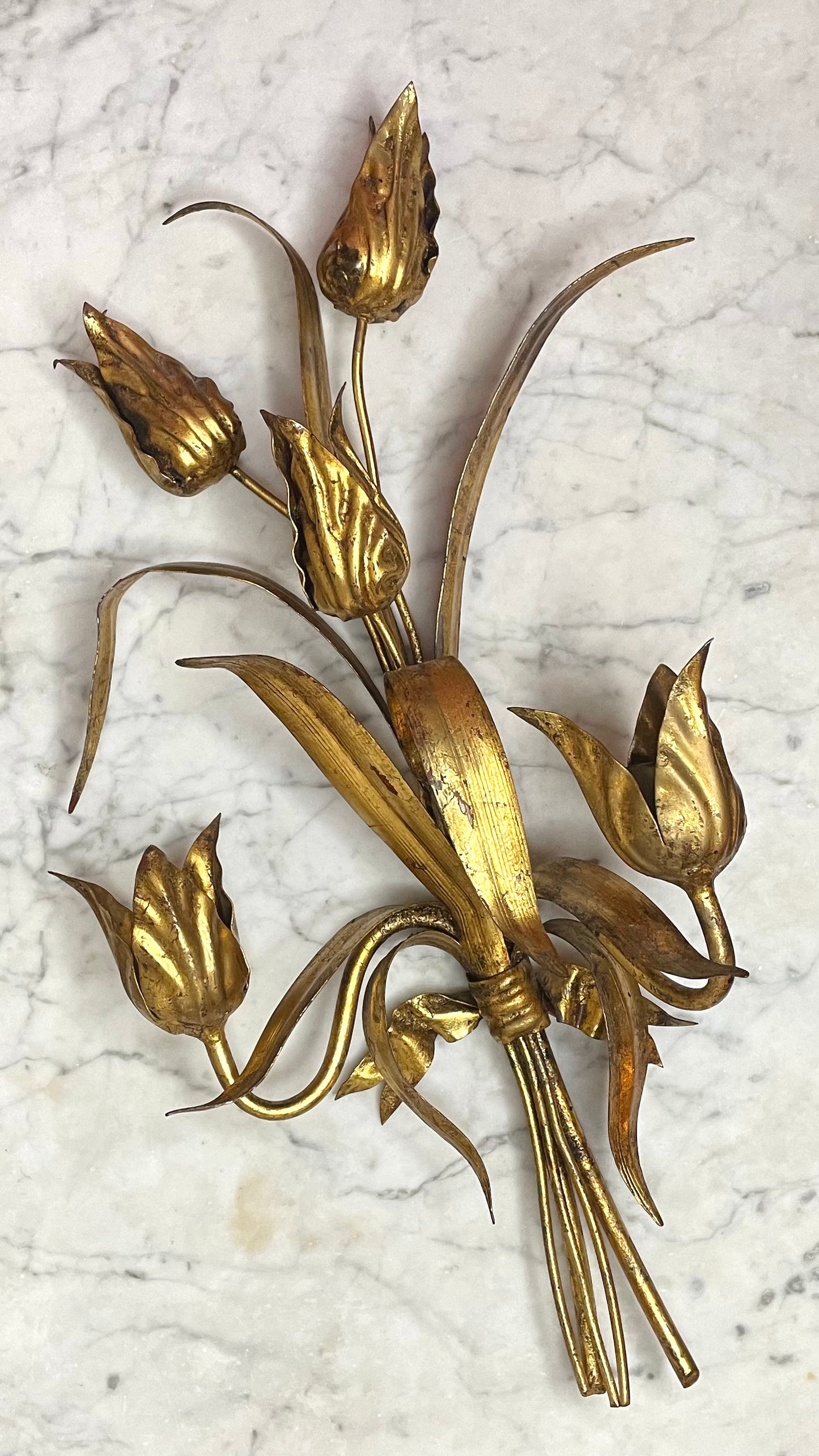 Vintage Florentine Toleware Wall Sconce Candle Holder