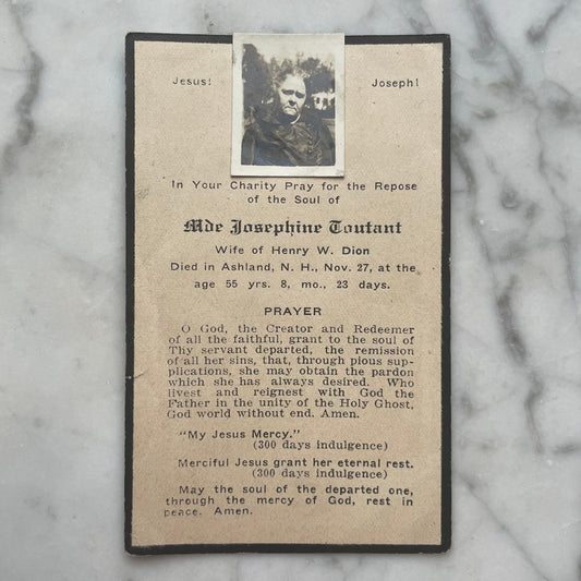 Antique French Funeral Mass Cards