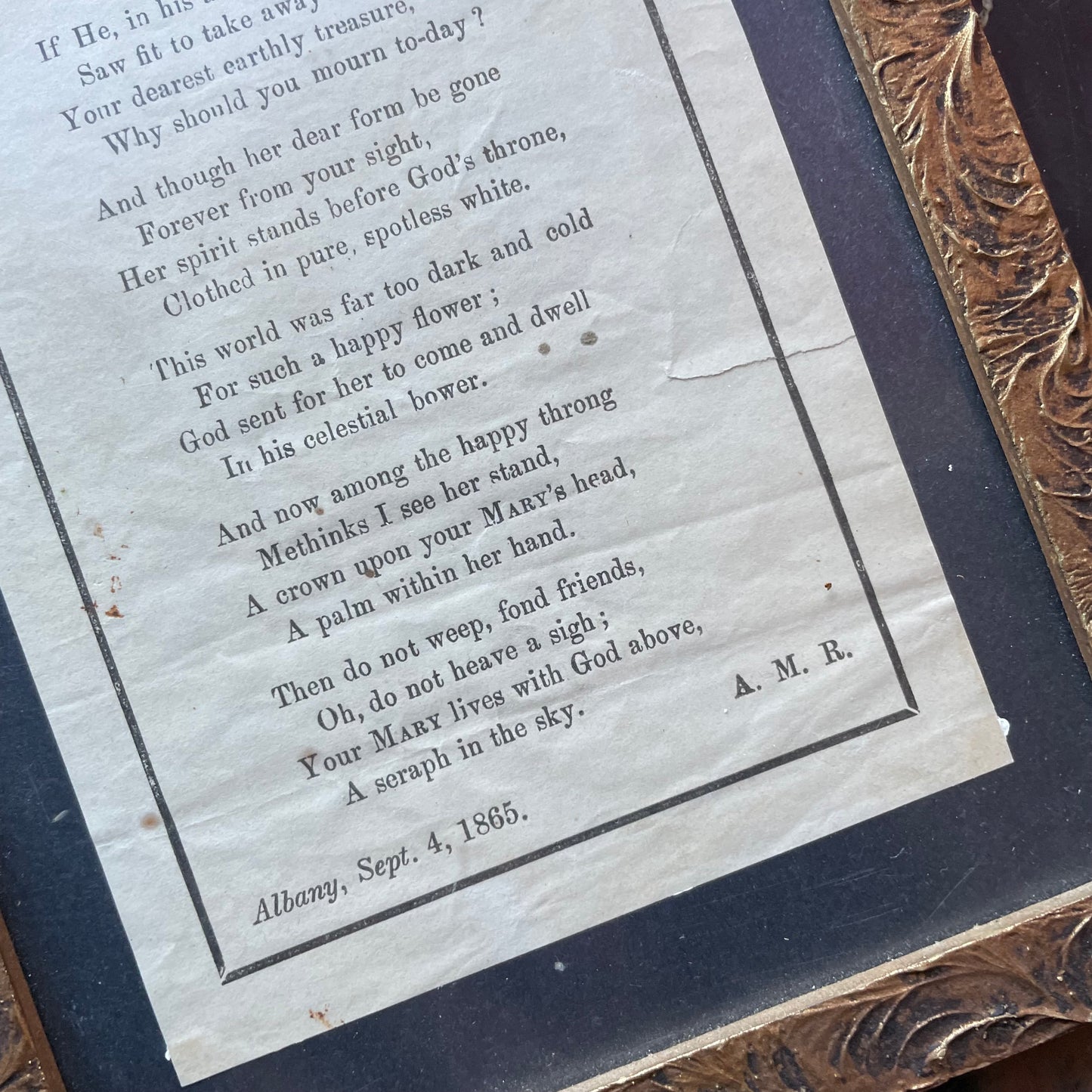 Lines on the Death of Our Friend | Victorian Mourning Poem for Mary Girvin