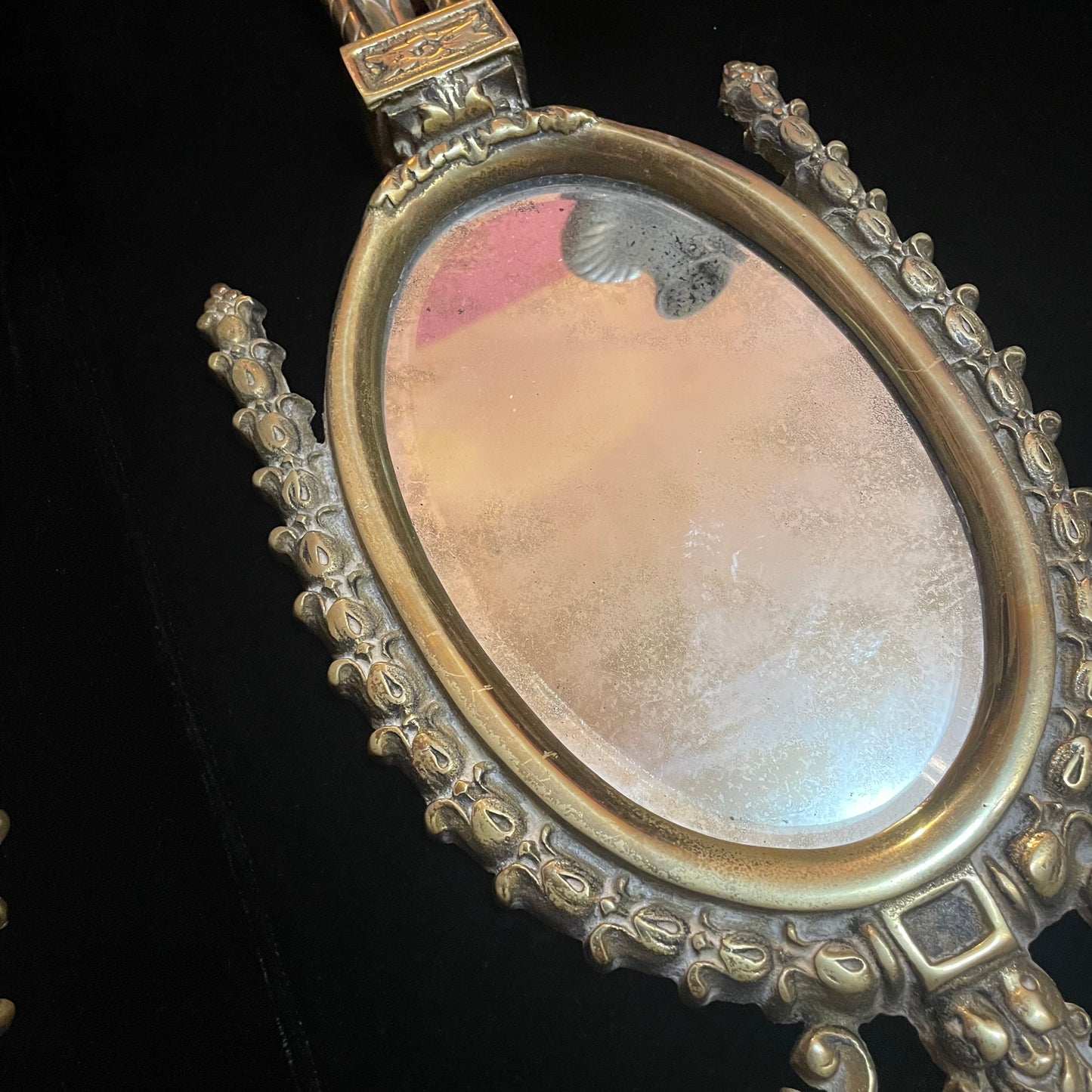 Vintage Baroque Revival Sconces with Mirrors & Candleholders