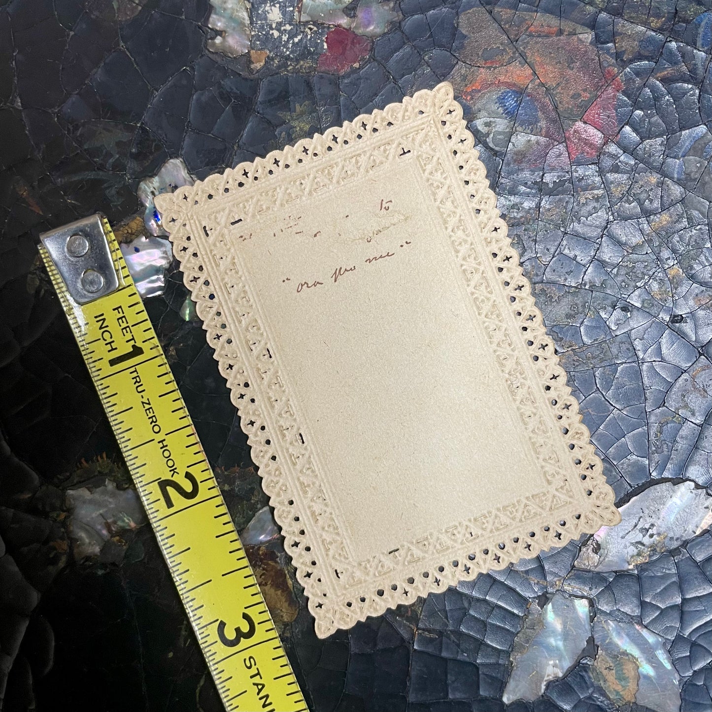 Antique Lace Paper Holy Card | Madonna & Child
