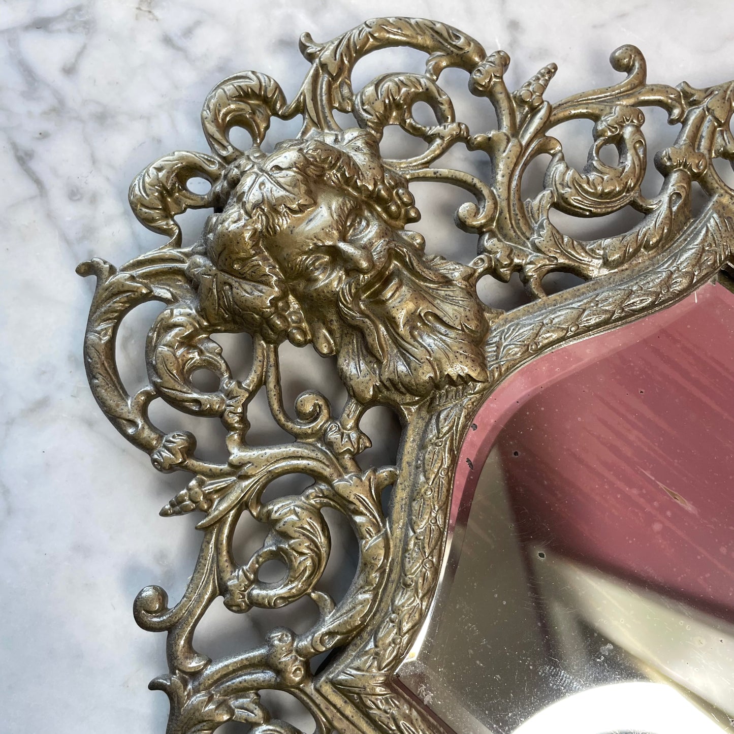 RESERVED Antique Bacchus Mirror