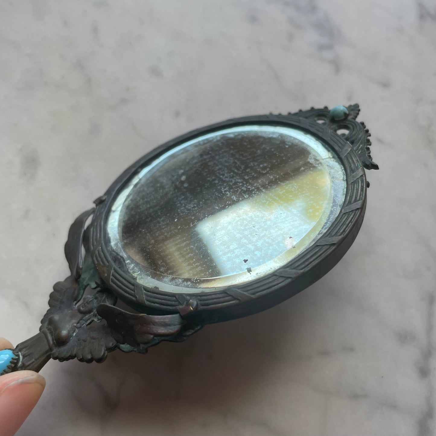 Victorian Sphinx Hand Mirror