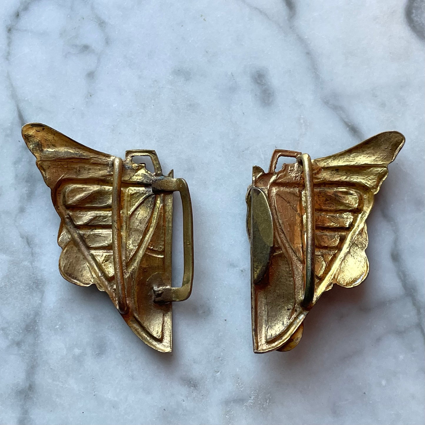 Art Nouveau Butterfly Belt Buckle with Snake