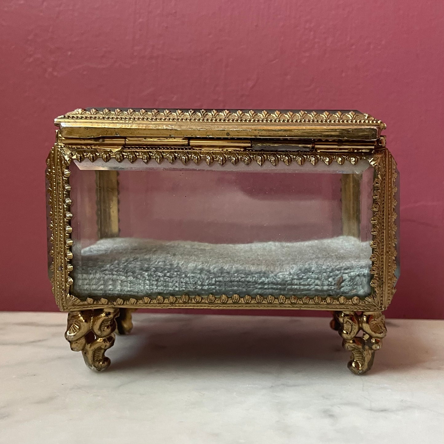 Victorian Revival Bevelled Glass Jewelry Box