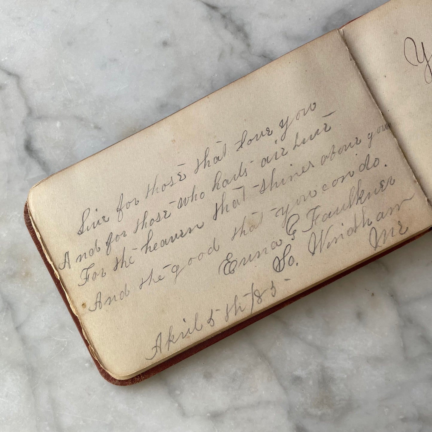Victorian Autograph Album with Spiderwebs