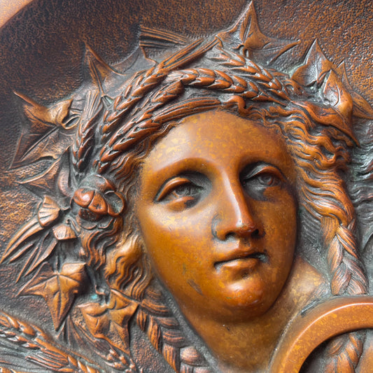 Harvest Goddess | Antique Bradley & Hubard Plaque