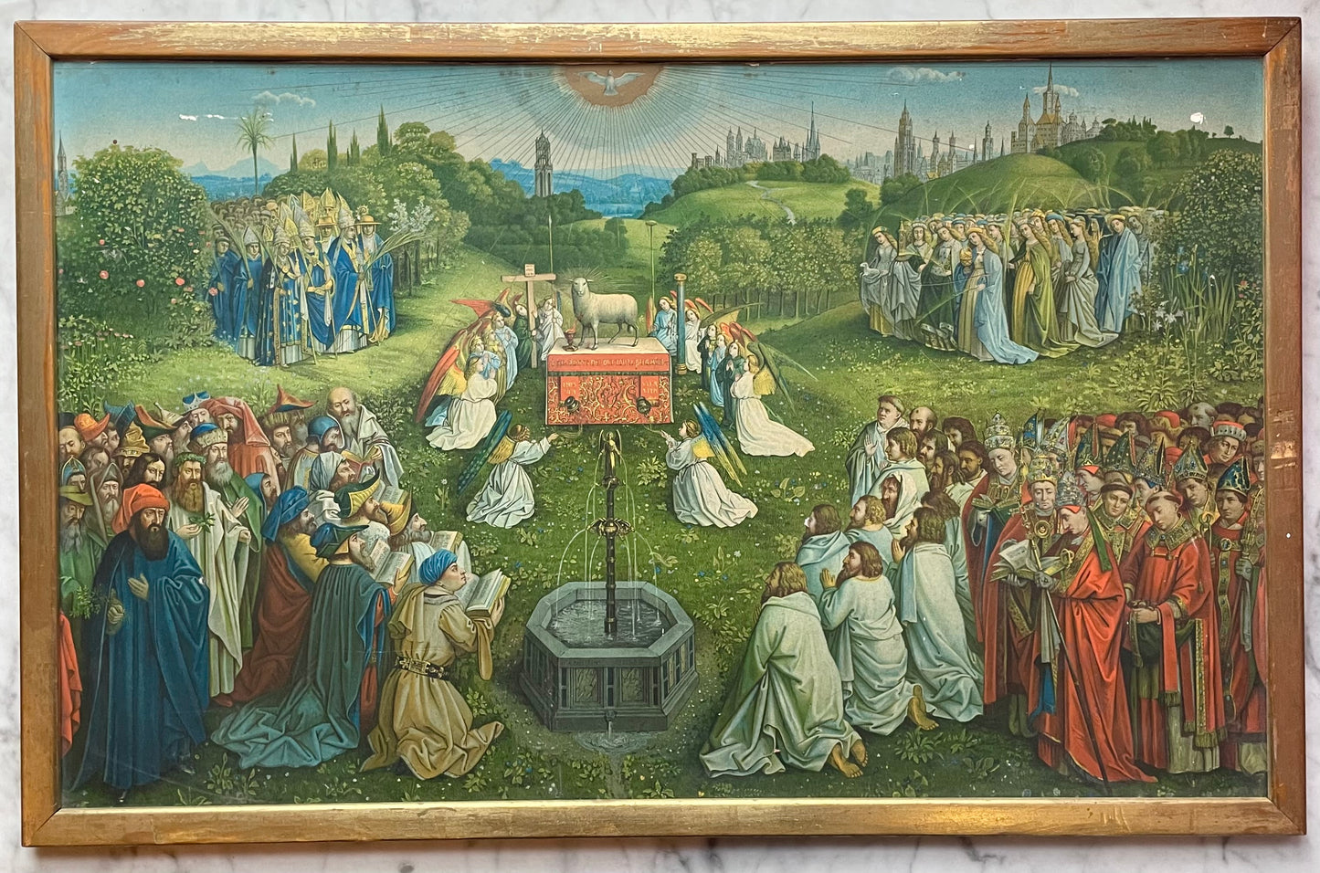 Adoration of the Mystic Lamb | Antique Framed Print