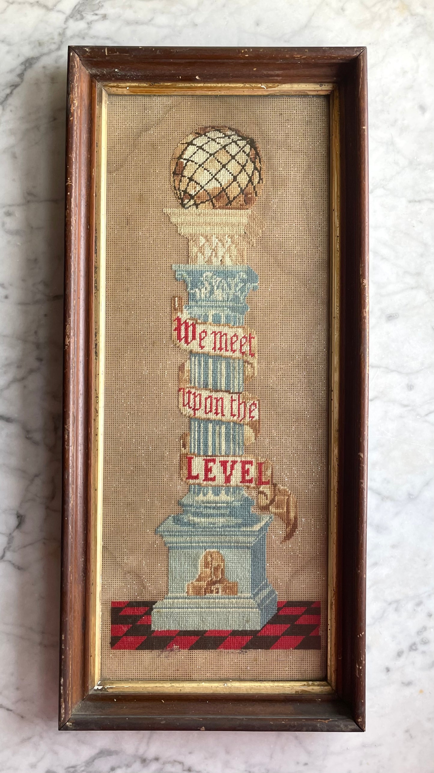 Antique Masonic Punchwork Embroideries | We Meet Upon the Level, We Part Upon the Square