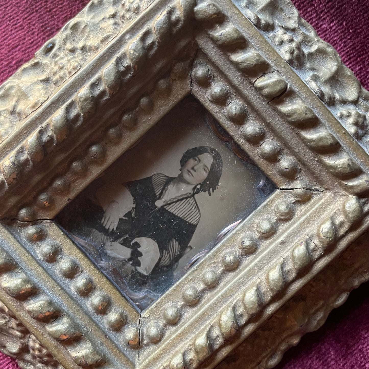 Victorian 1/9 Plate Ambrotype in Original Frame