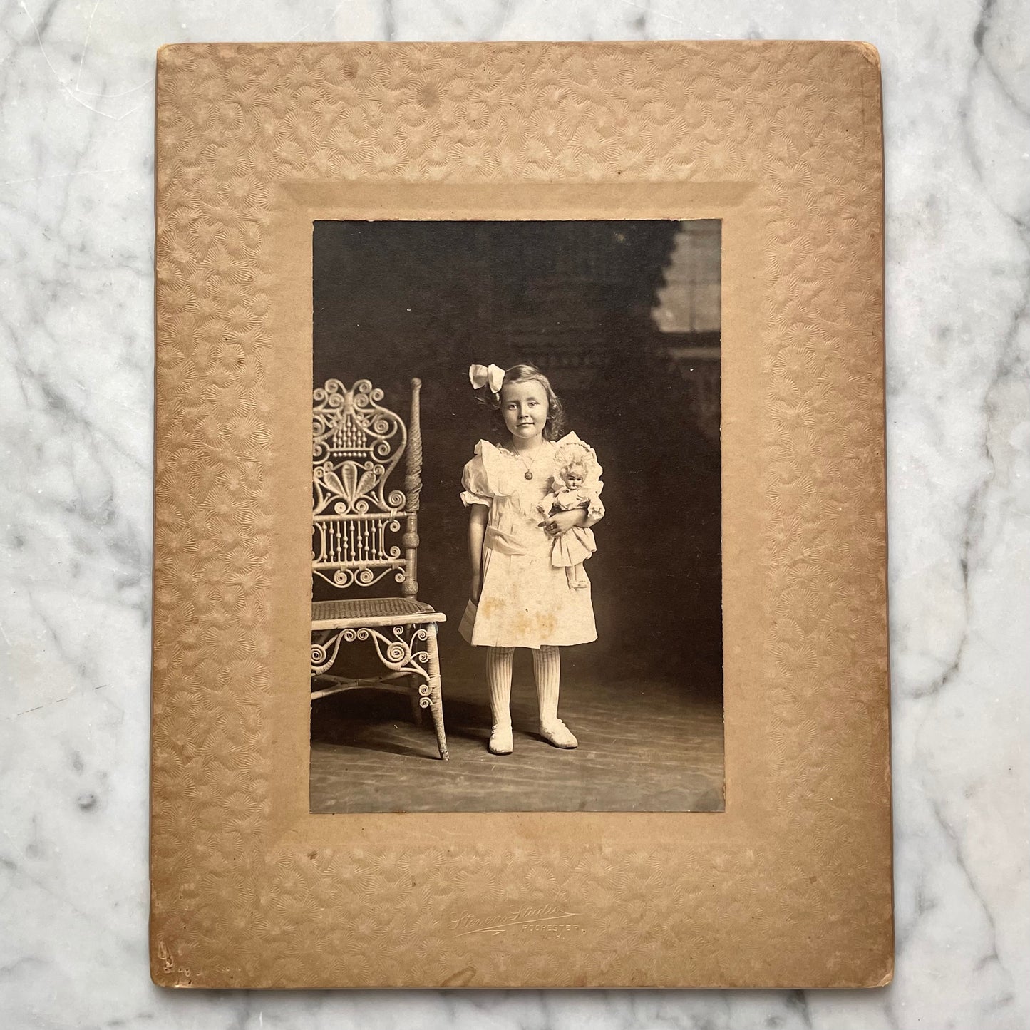 Antique Photo of Girl and Her Doll