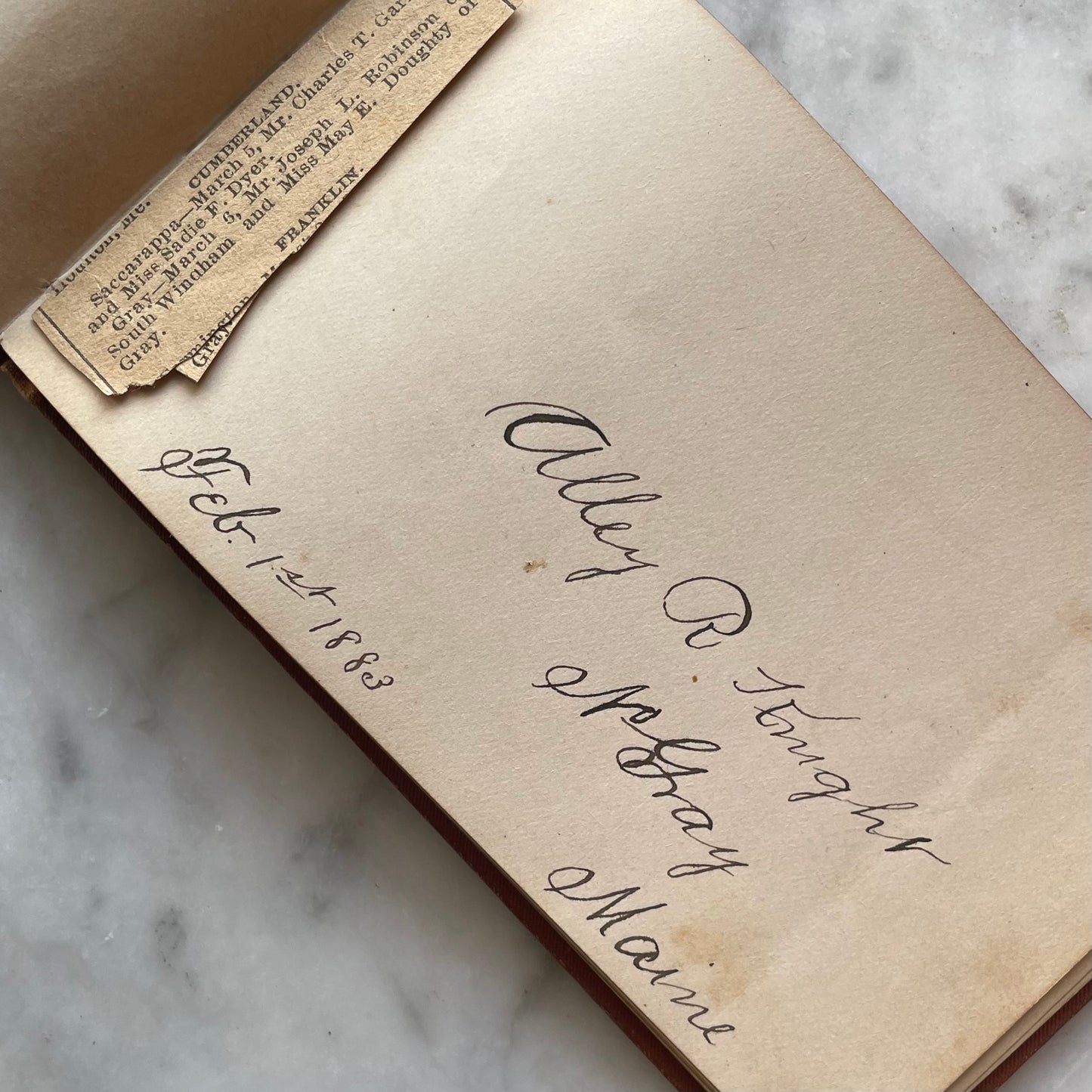 Victorian Autograph Album with Spiderwebs