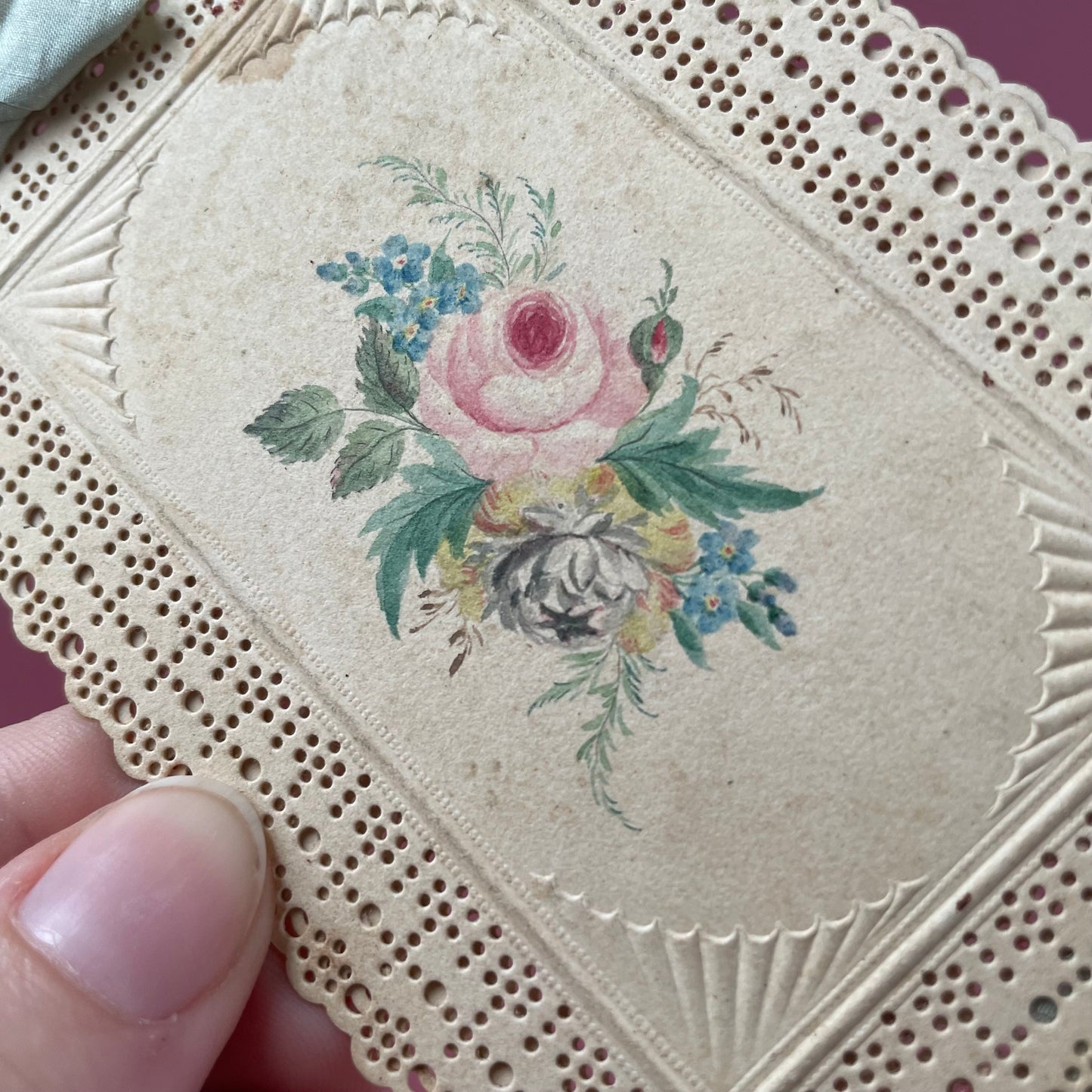 Victorian Hand Painted Punch Paper Case