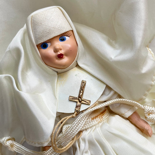 Vintage Nun Doll in White Habit