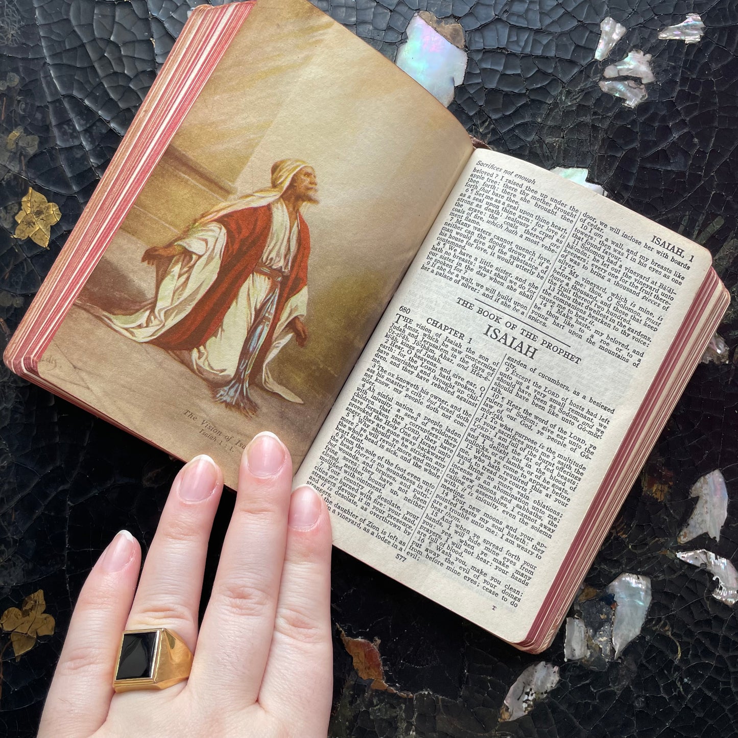 Antique Mother of Pearl Bible