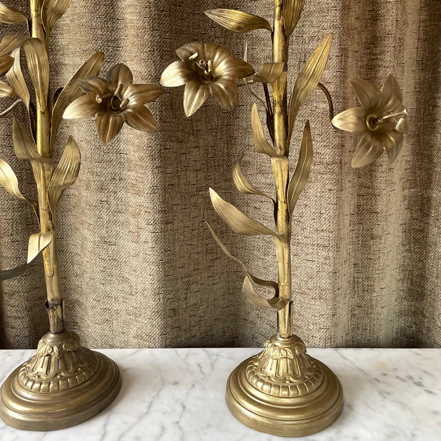 Antique Brass Lilies | Church Salvage