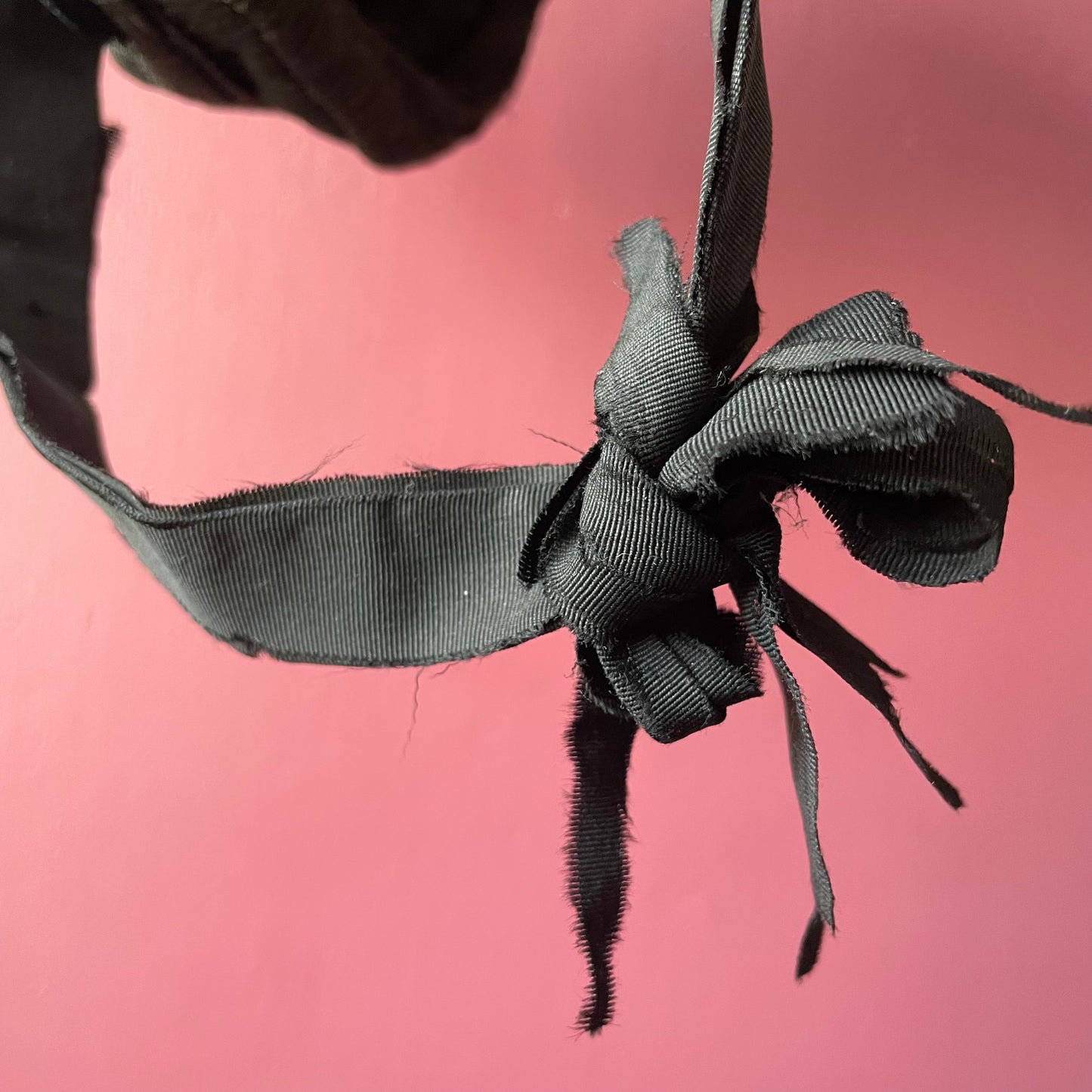 Victorian Mourning Child’s Bonnet | Black Silk Crepe