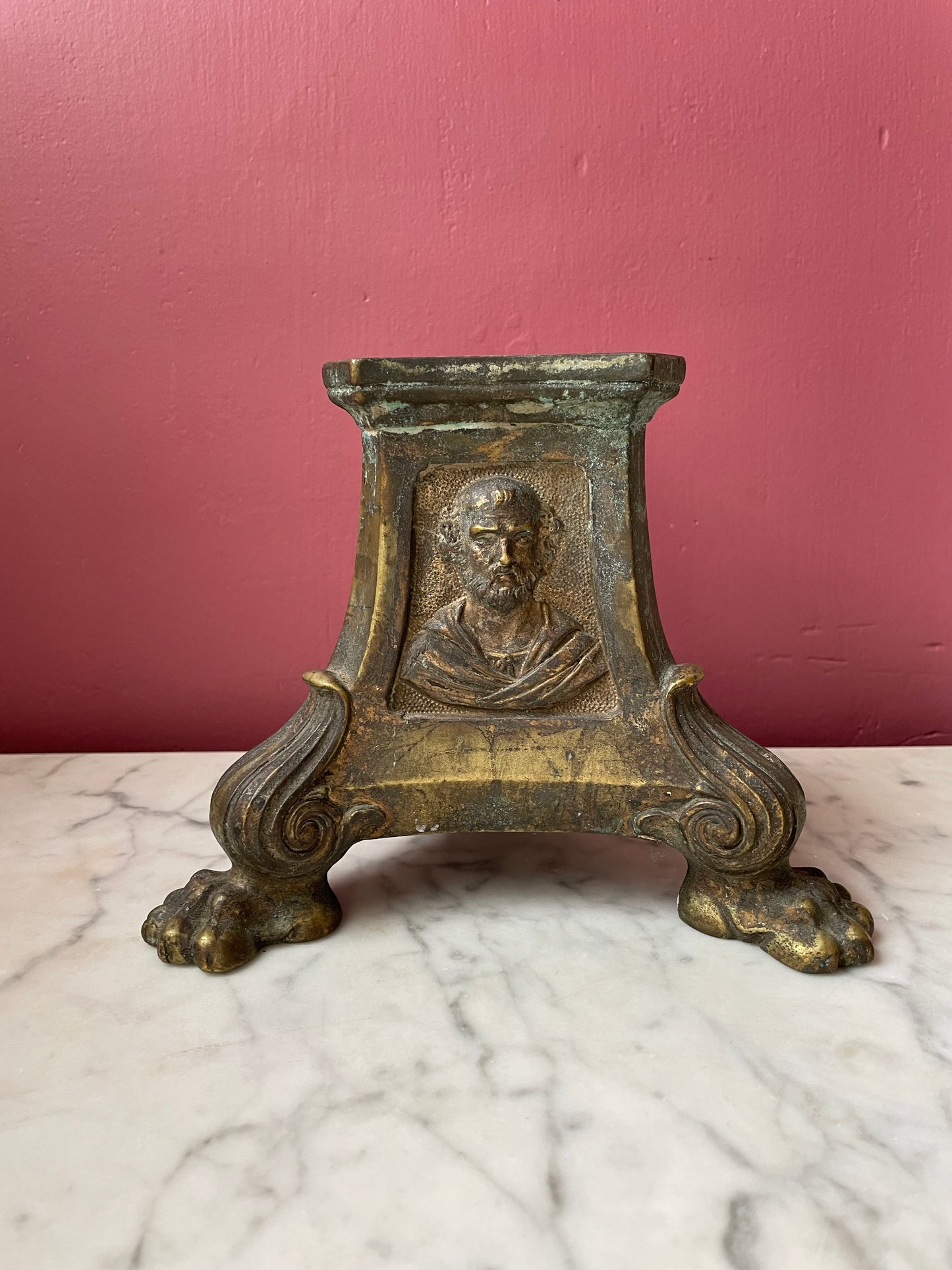 Antique Religious Metal Base