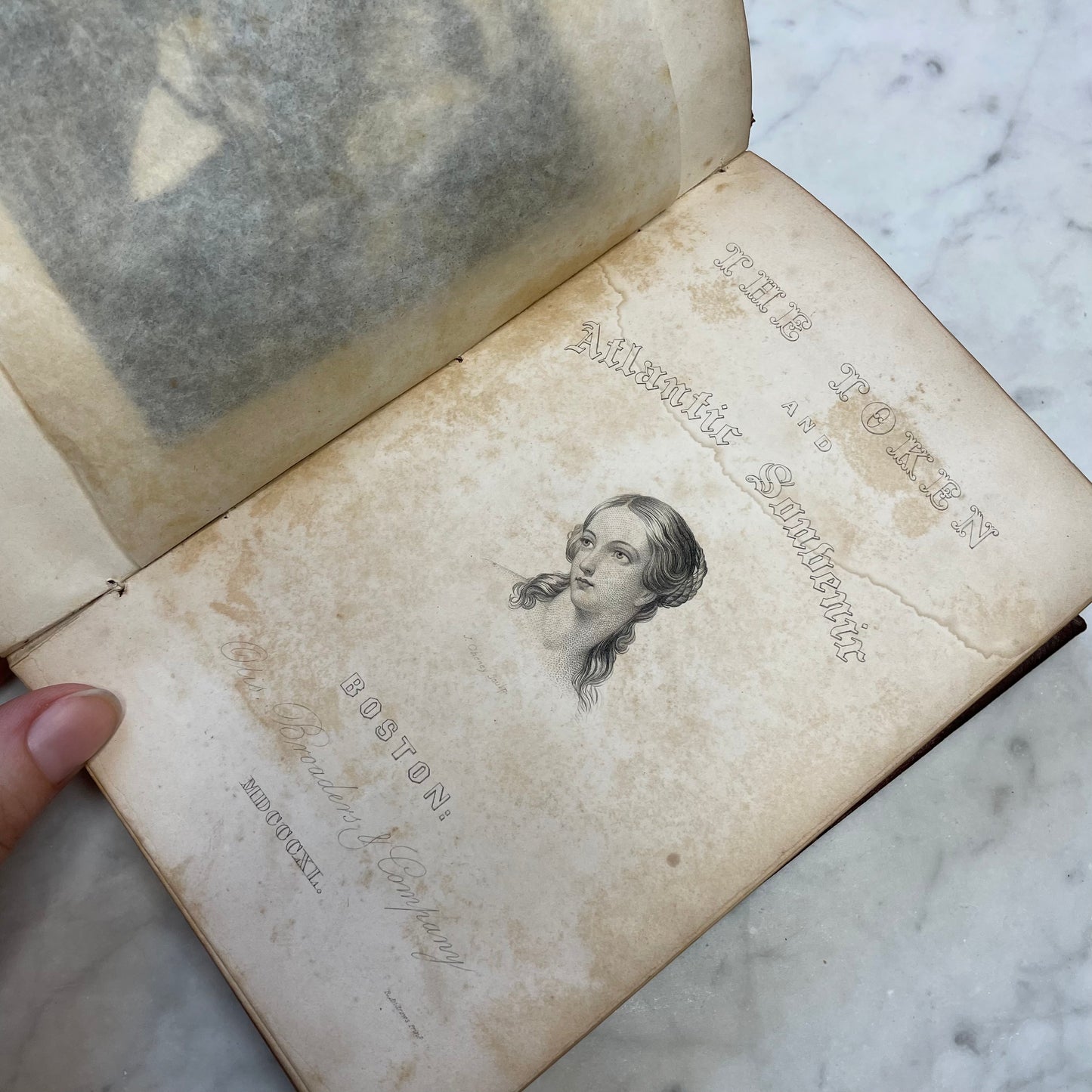 The Token & Atlantic Souvenir, 1840 | Victorian Leatherbound Gift Book