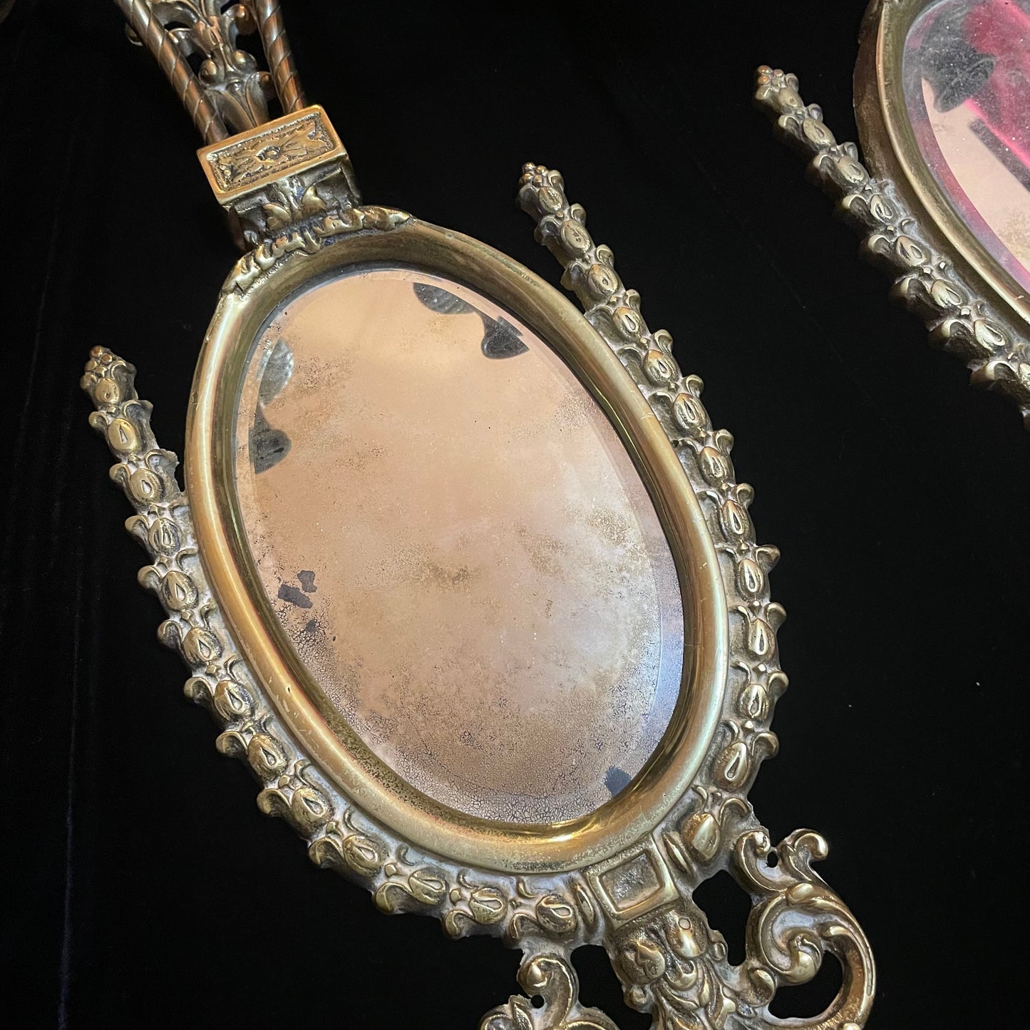 Vintage Baroque Revival Sconces with Mirrors & Candleholders