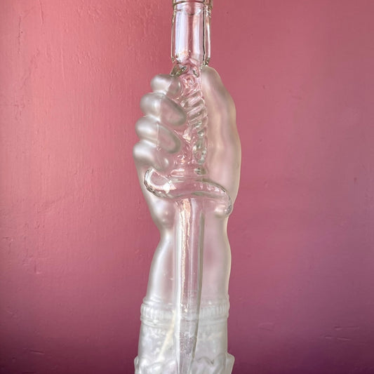 Victorian Hand with Knife Legras Glass Decanter