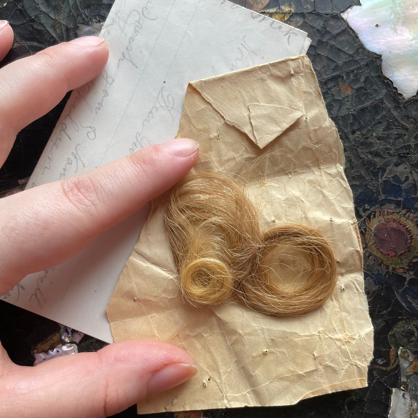 Victorian Letter with Locks of Hair