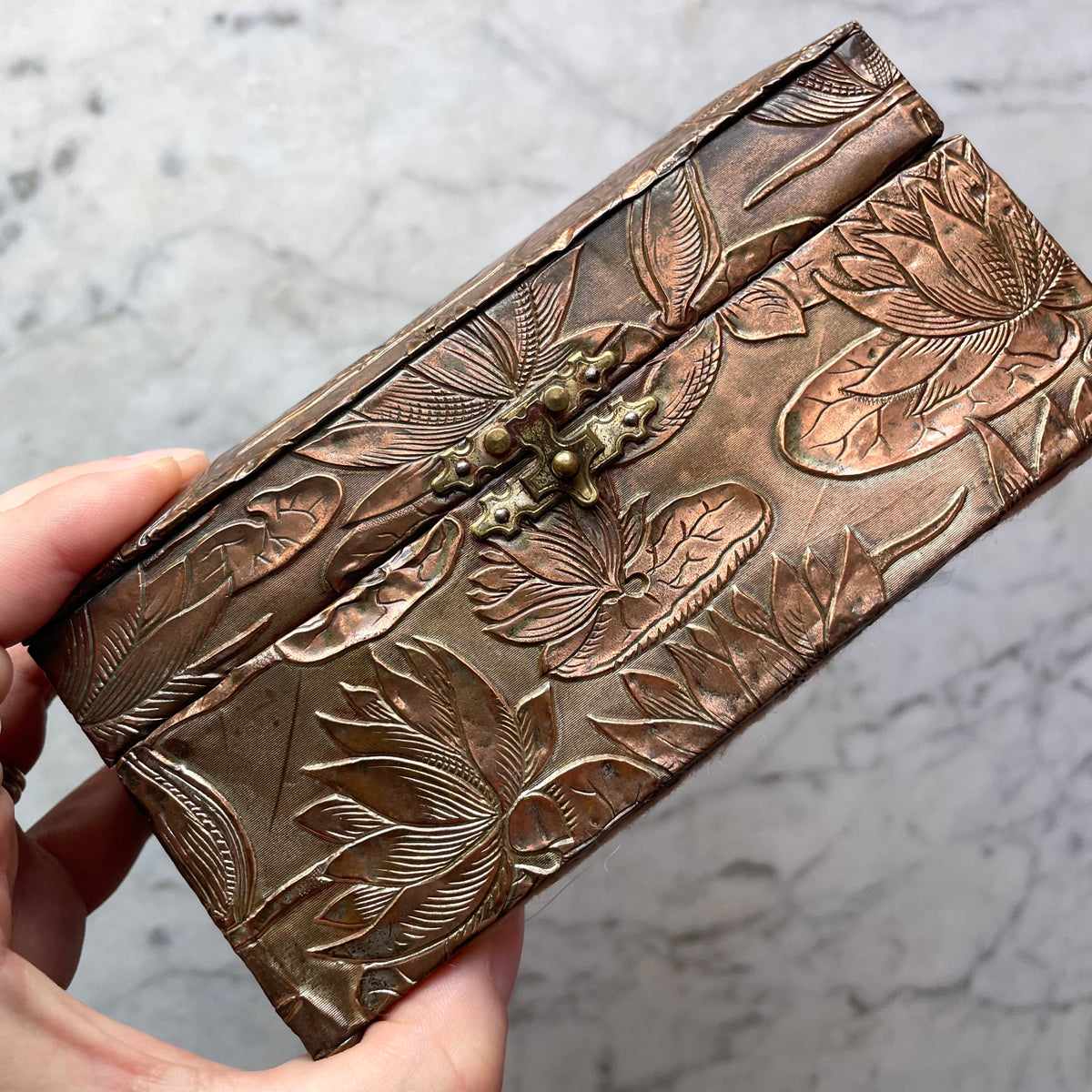 Victorian Sewing Box with Lotus Motif