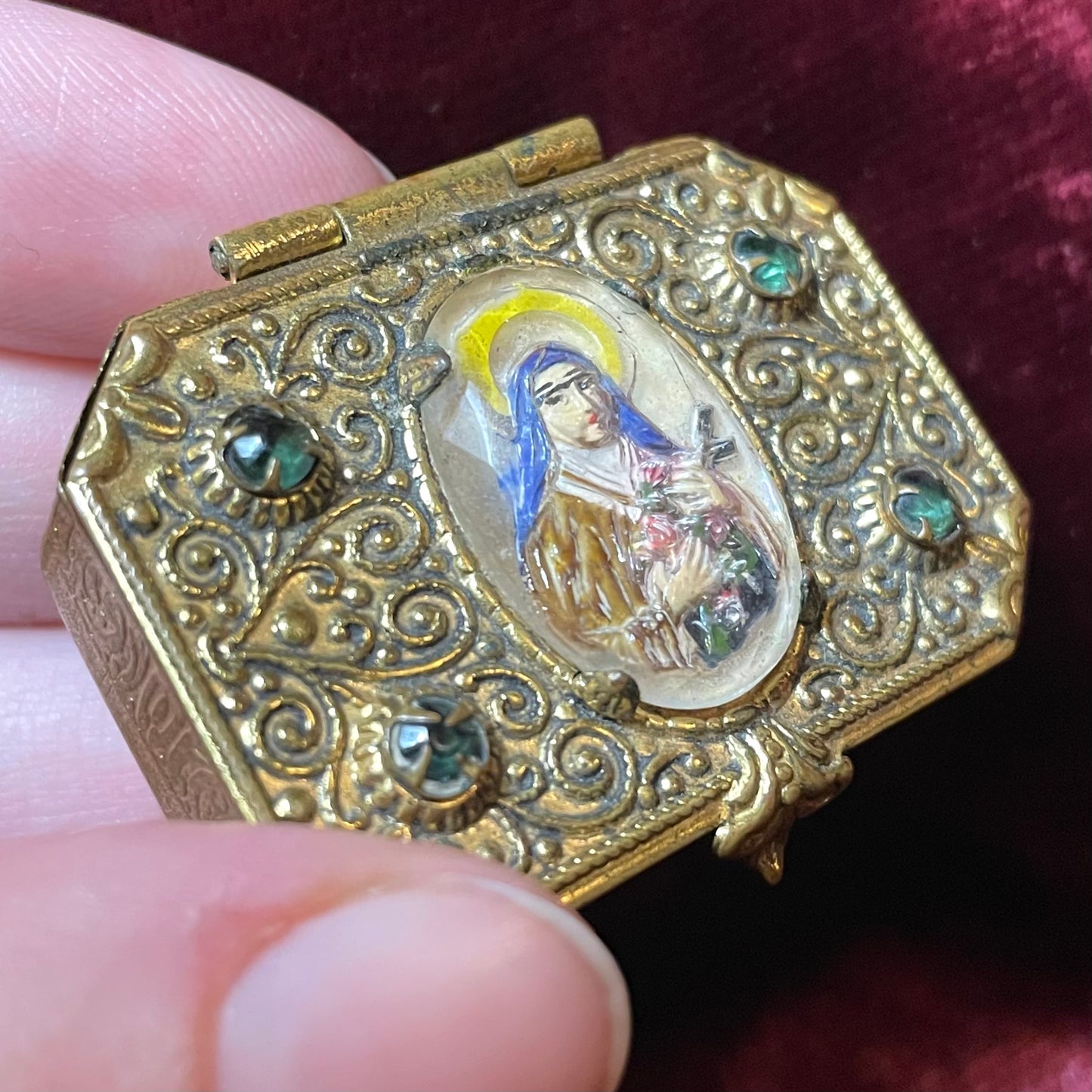 Antique Saint Thérèse de Lisieux Rosary Box