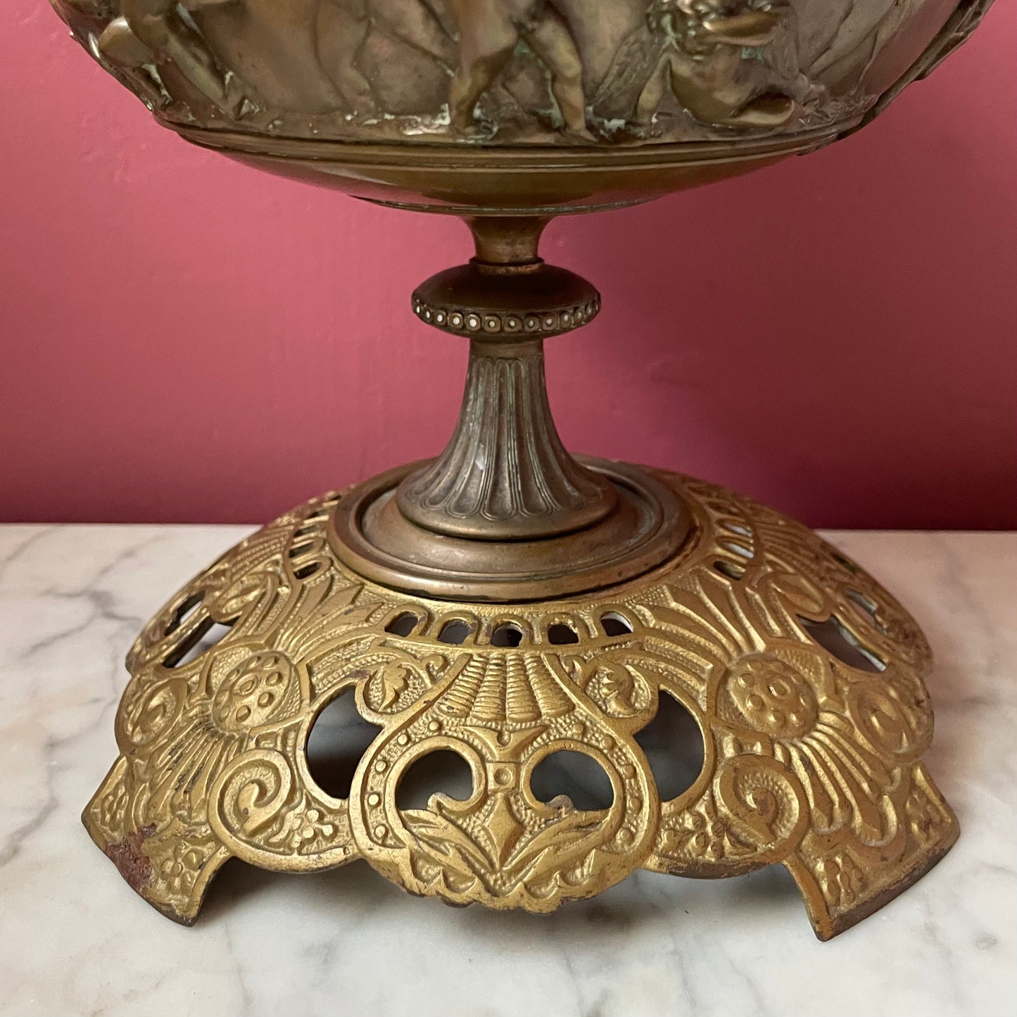 Vintage Brass Baroque Revival Compote