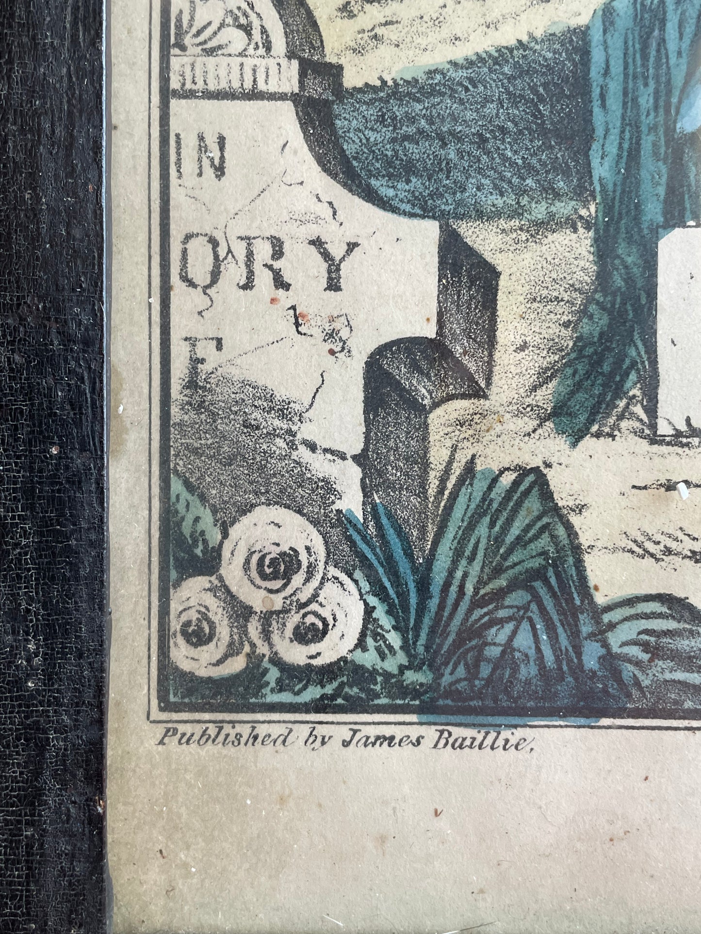 Victorian Memorial Print with Lock of Hair