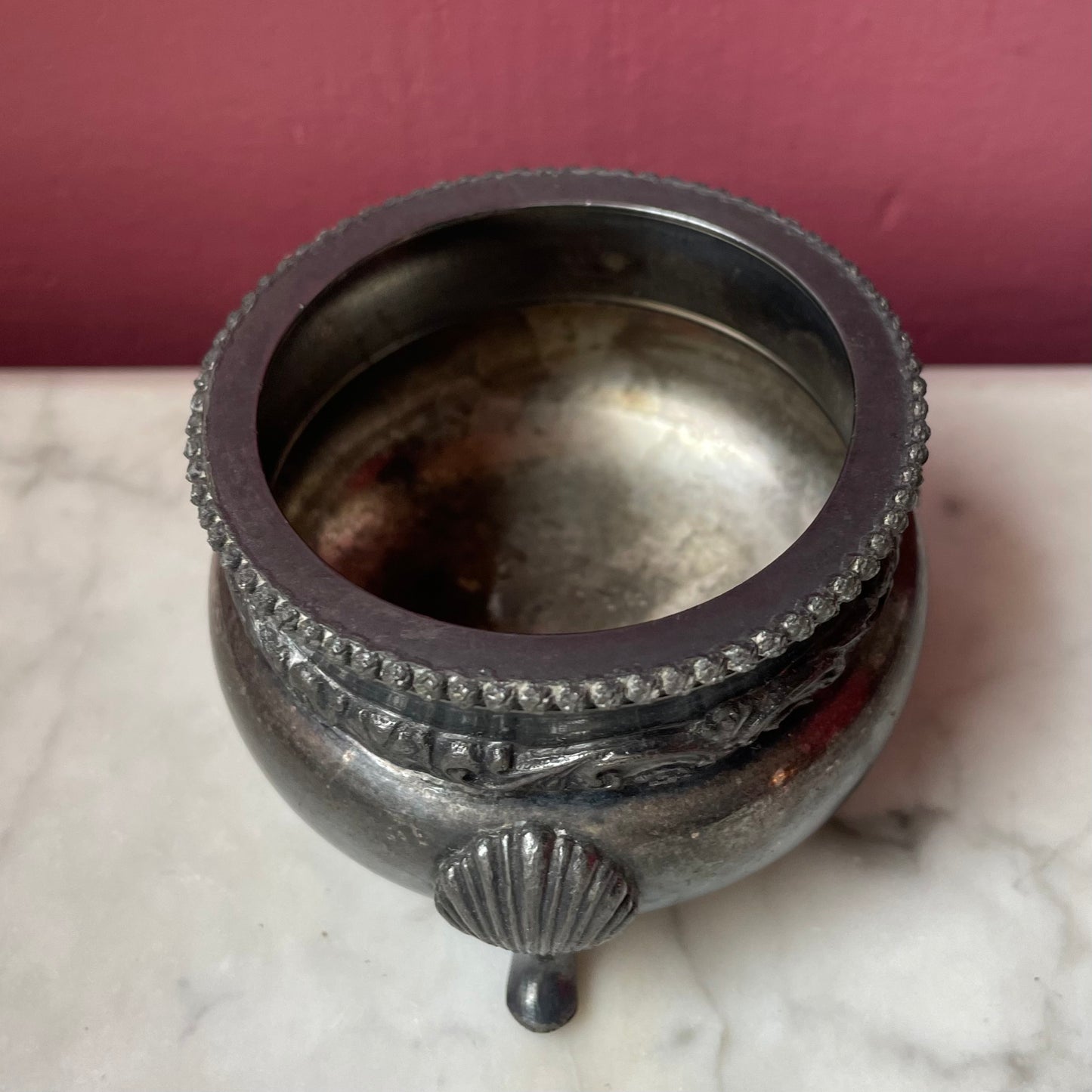 Antique Cauldron Shaped Salt Cellar