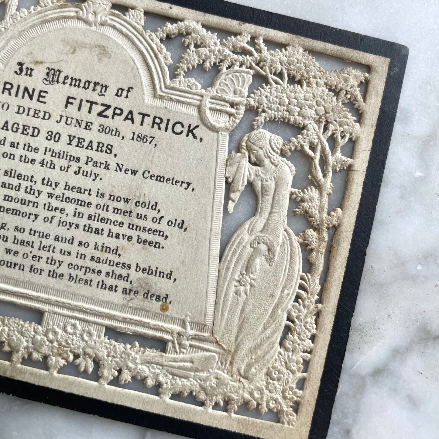 Victorian Die Cut & Embossed Memorial