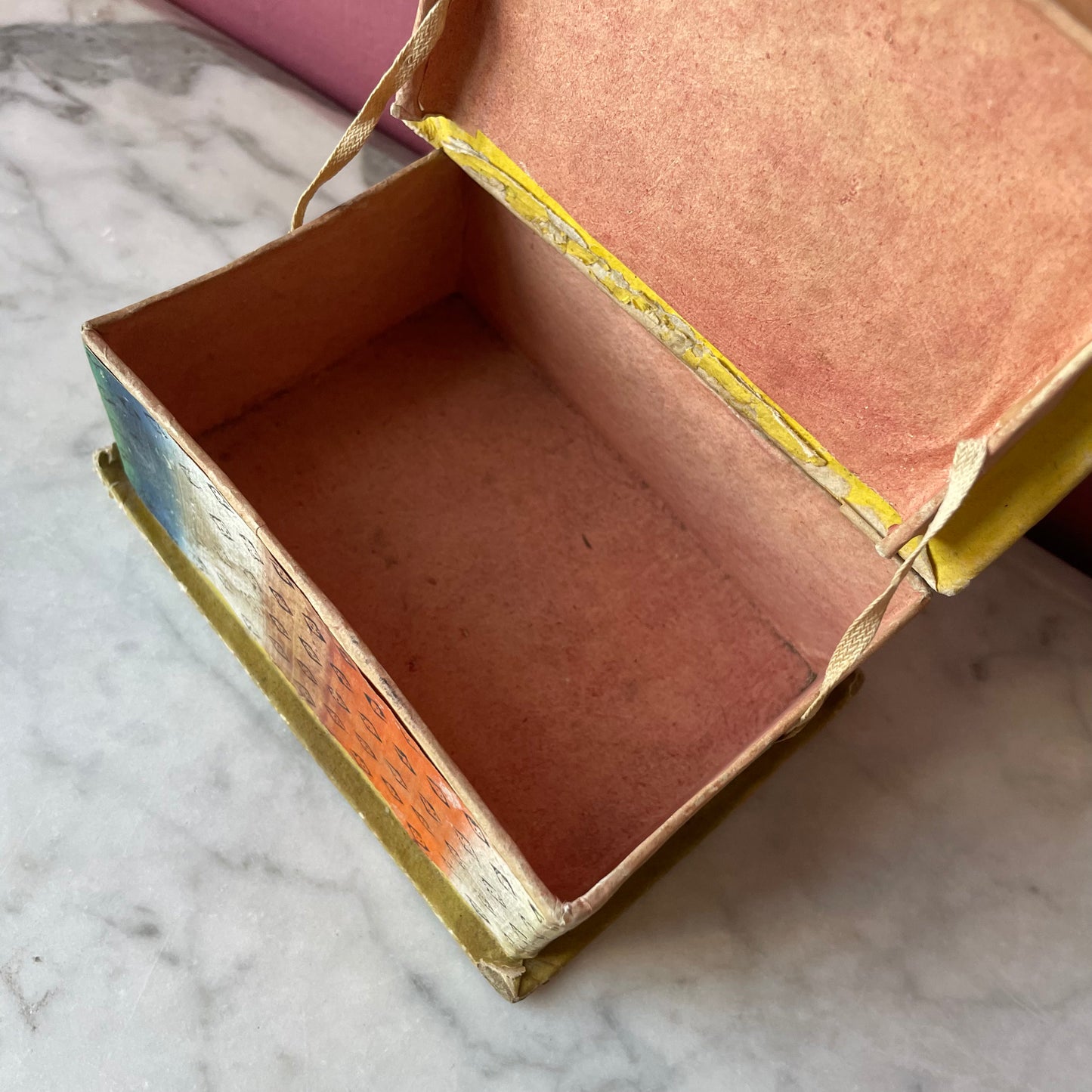 Early 19th Century Polychrome Box with Theorem Pincushion