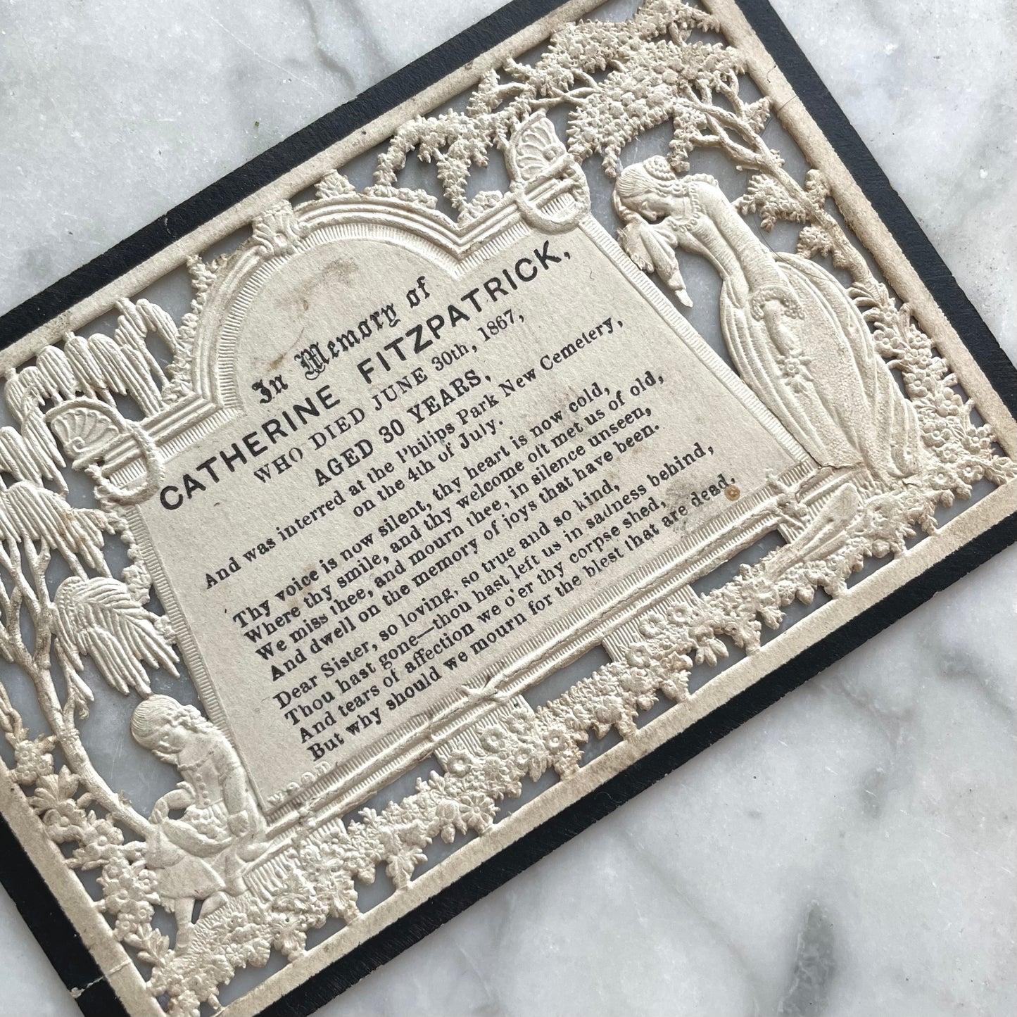 Victorian Die Cut & Embossed Memorial
