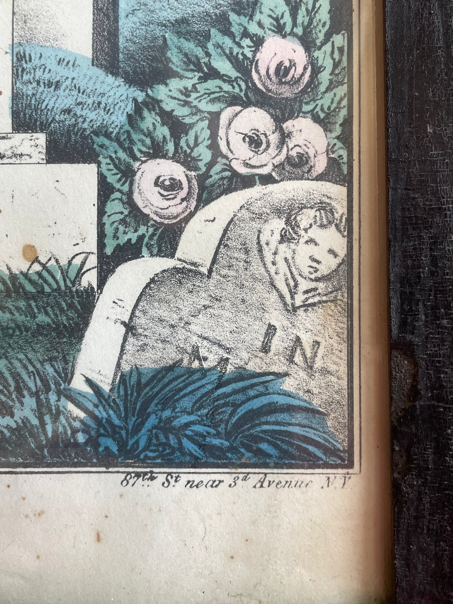 Victorian Memorial Print with Lock of Hair