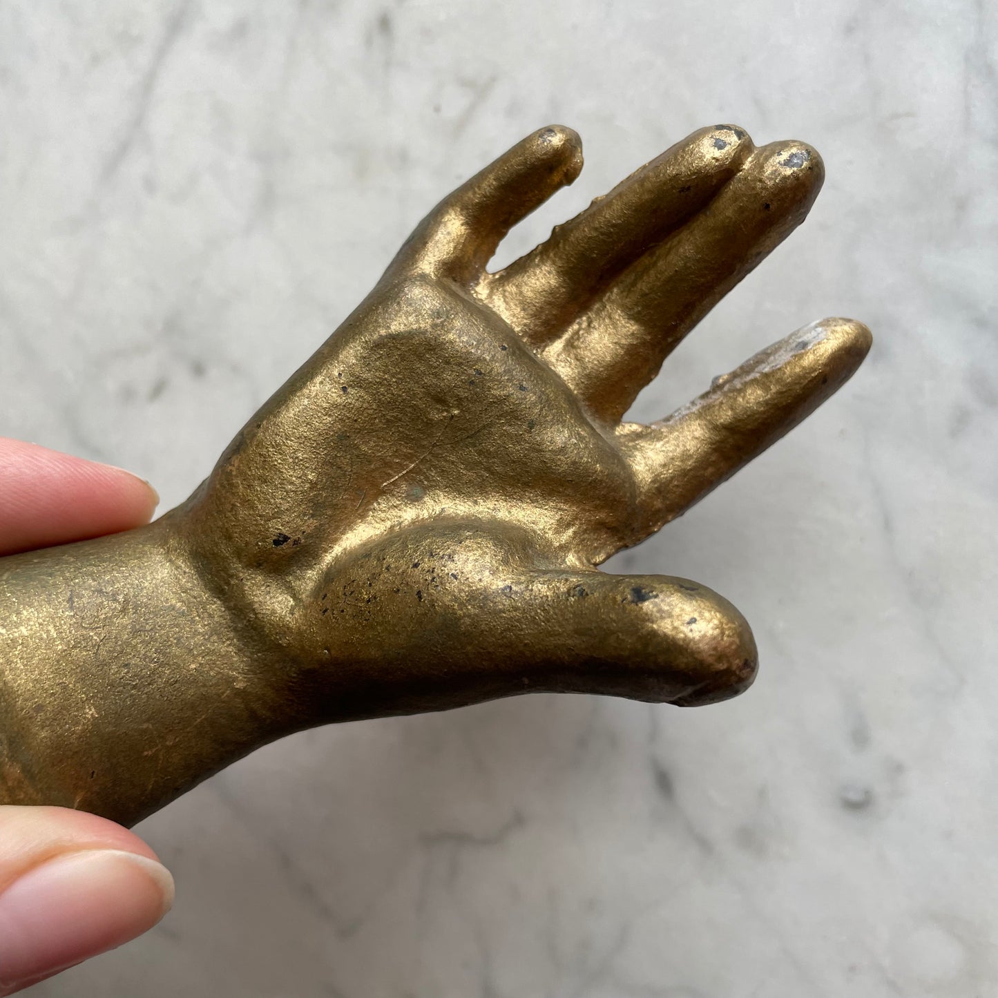 Antique Cast Iron Hand Paperweight