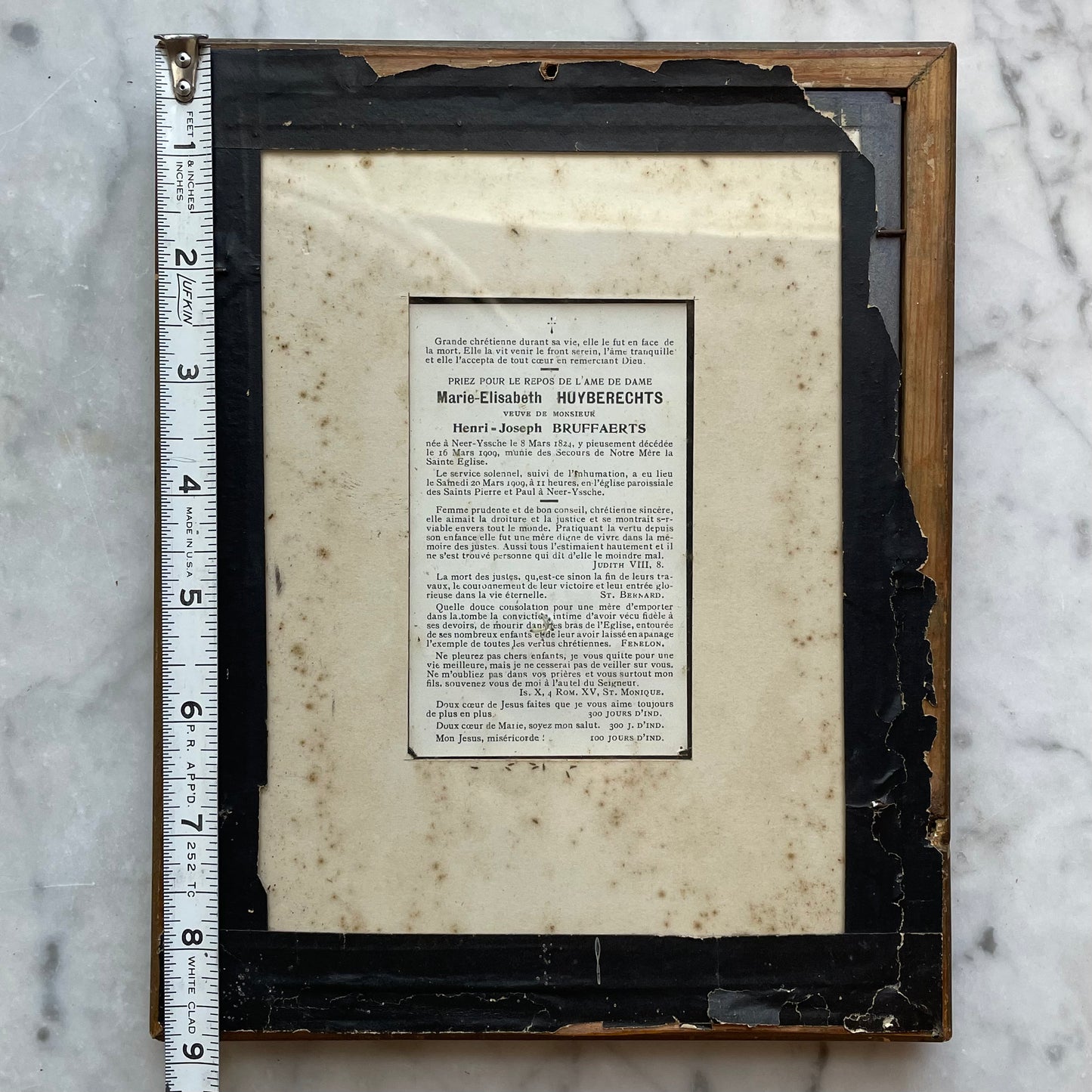 Antique Memorial for Widow with Lock of Hair