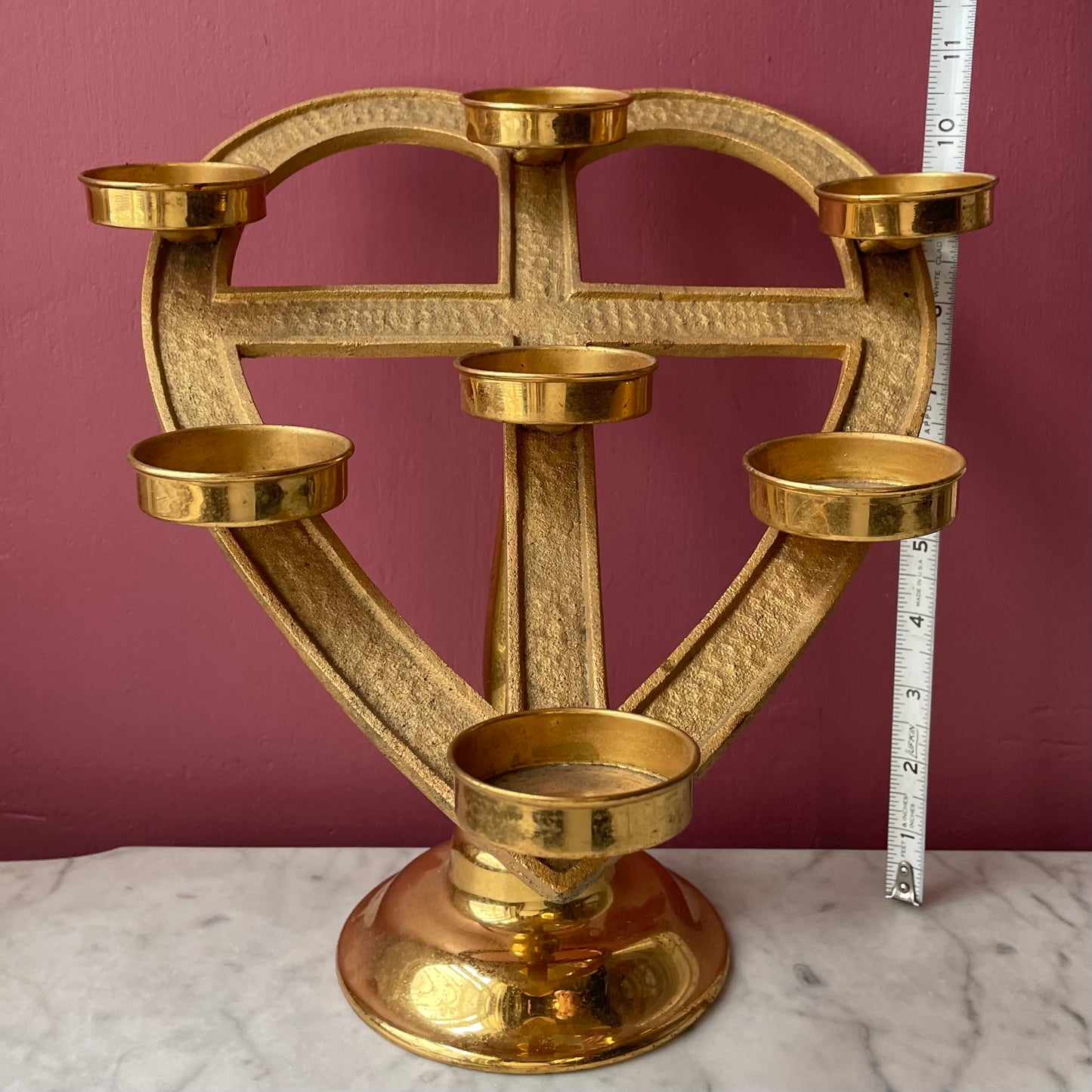 Vintage Heart Shaped Church Candelabra