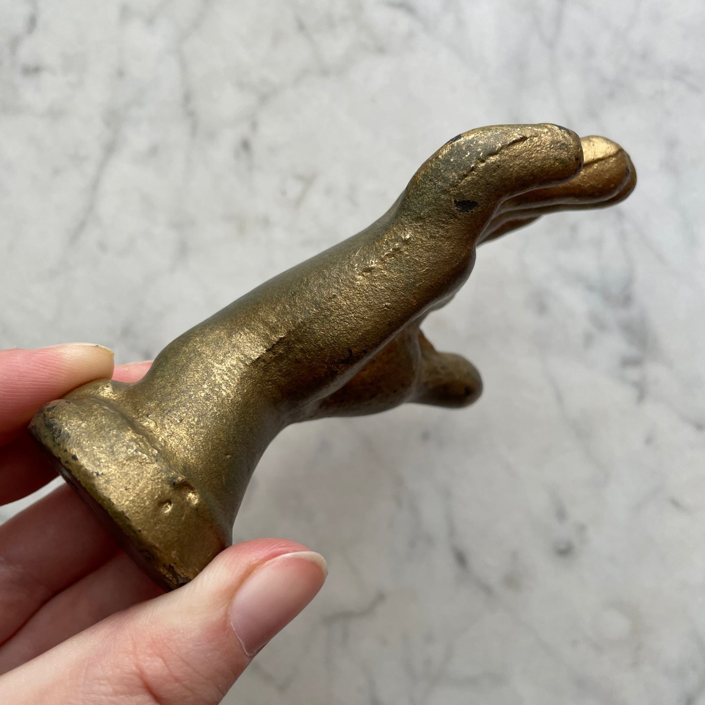 Antique Cast Iron Hand Paperweight