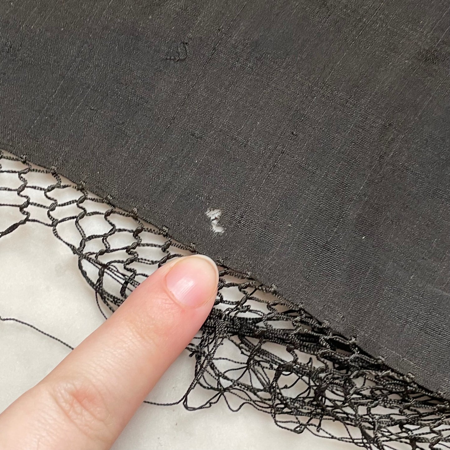 Antique Black Silk Shawl