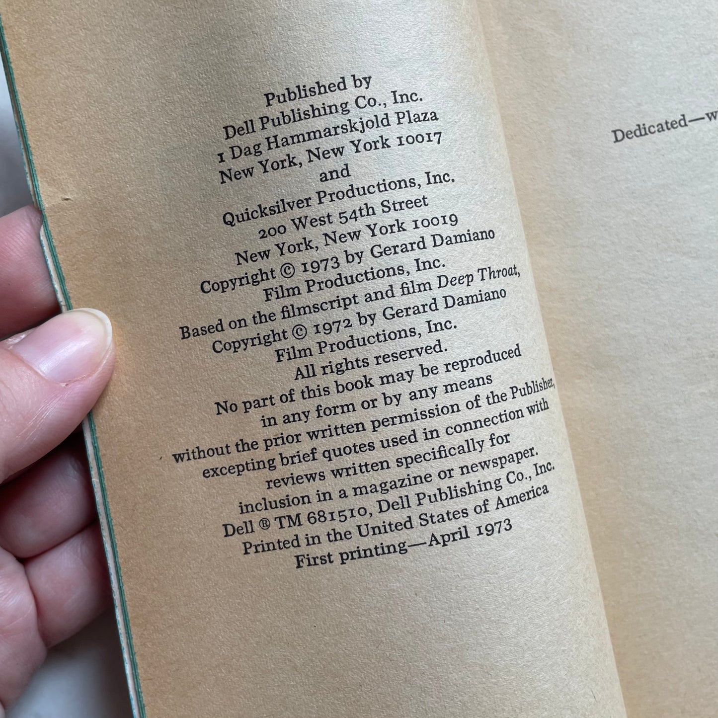 Deep Throat | Novelization of a Porn Classic | 1973