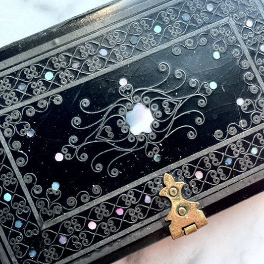 Victorian Card Case with Inlaid Mother of Pearl
