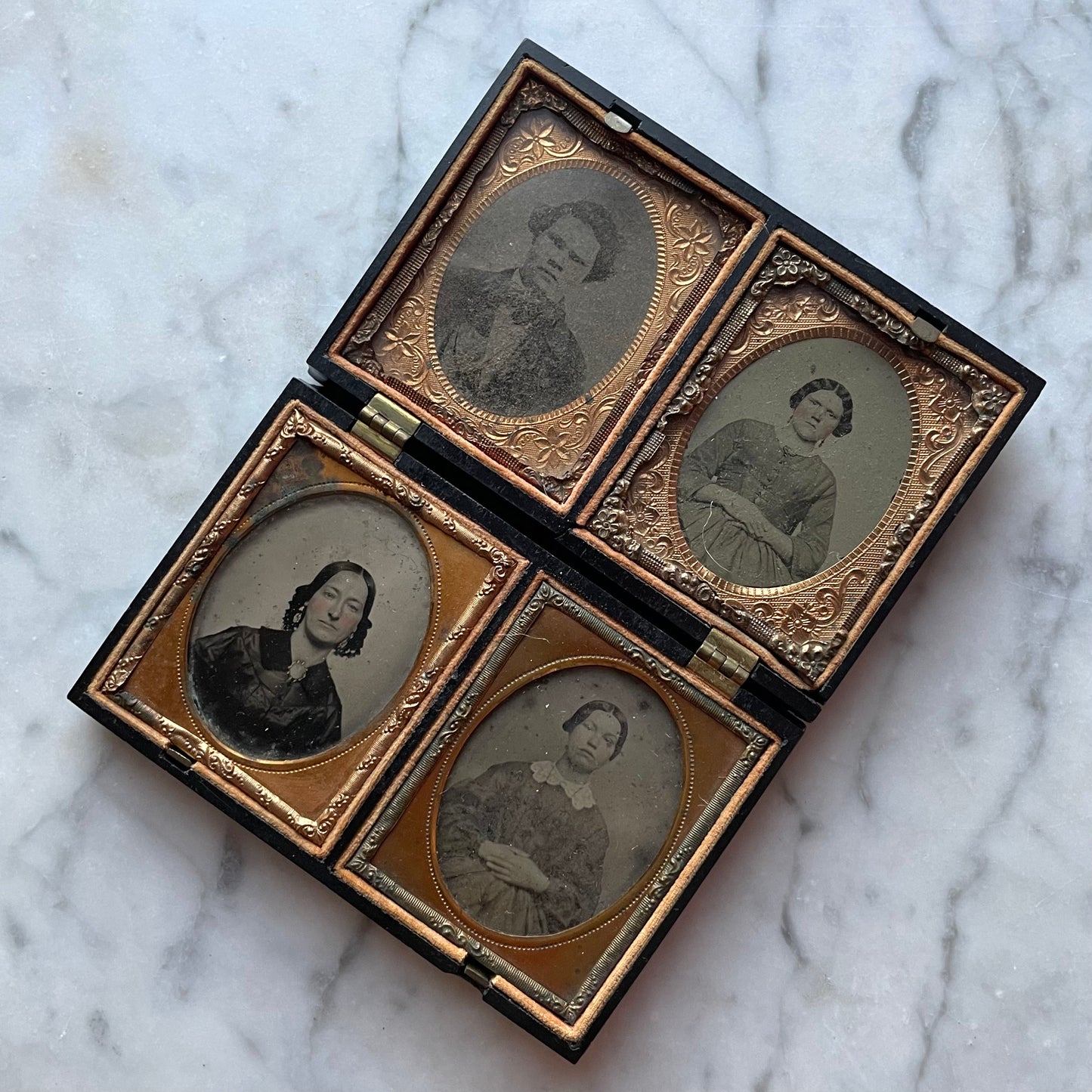 Four Ambrotype Photos in Thermoplastic Case