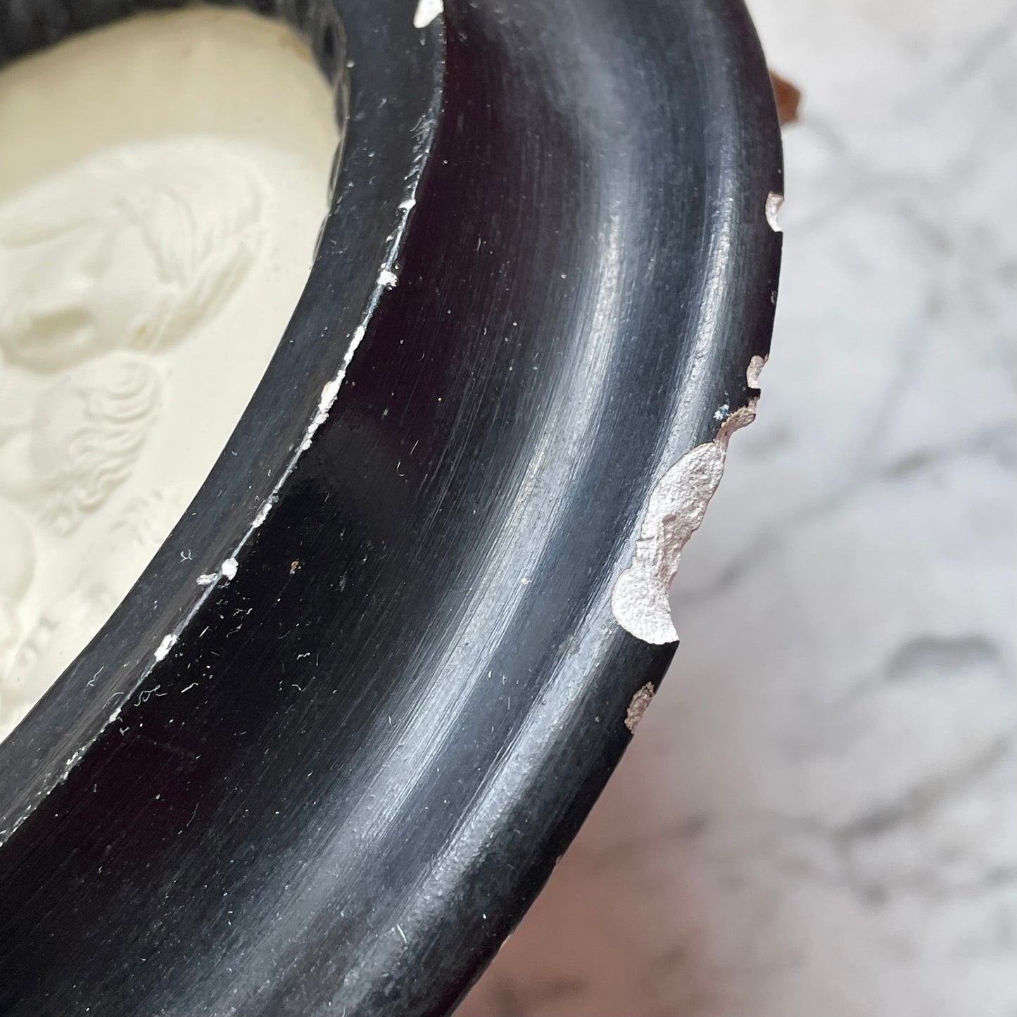 Antique Plaster Madonna Under Glass