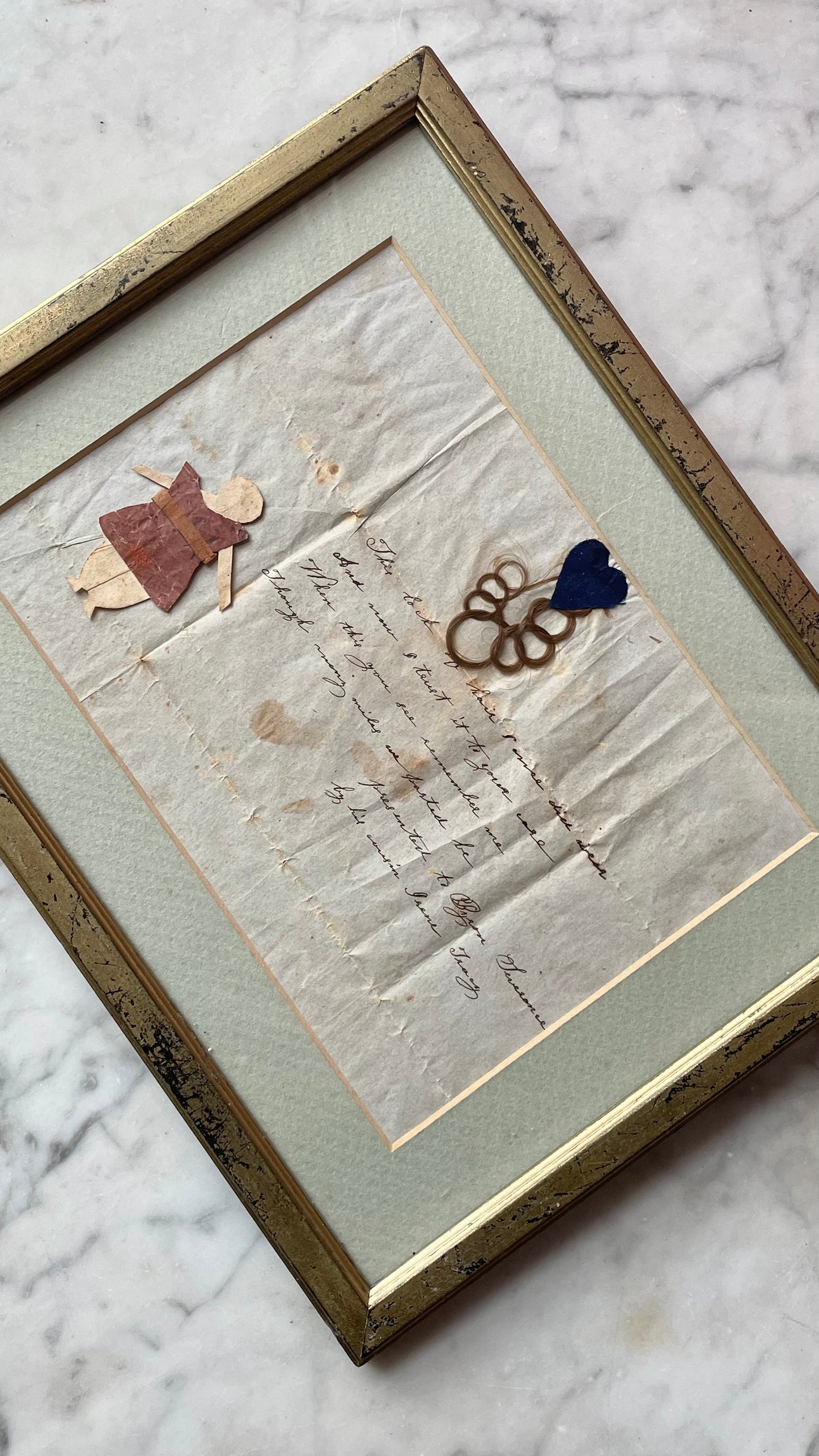 Victorian Friendship Keepsake with Hair & Paper Doll