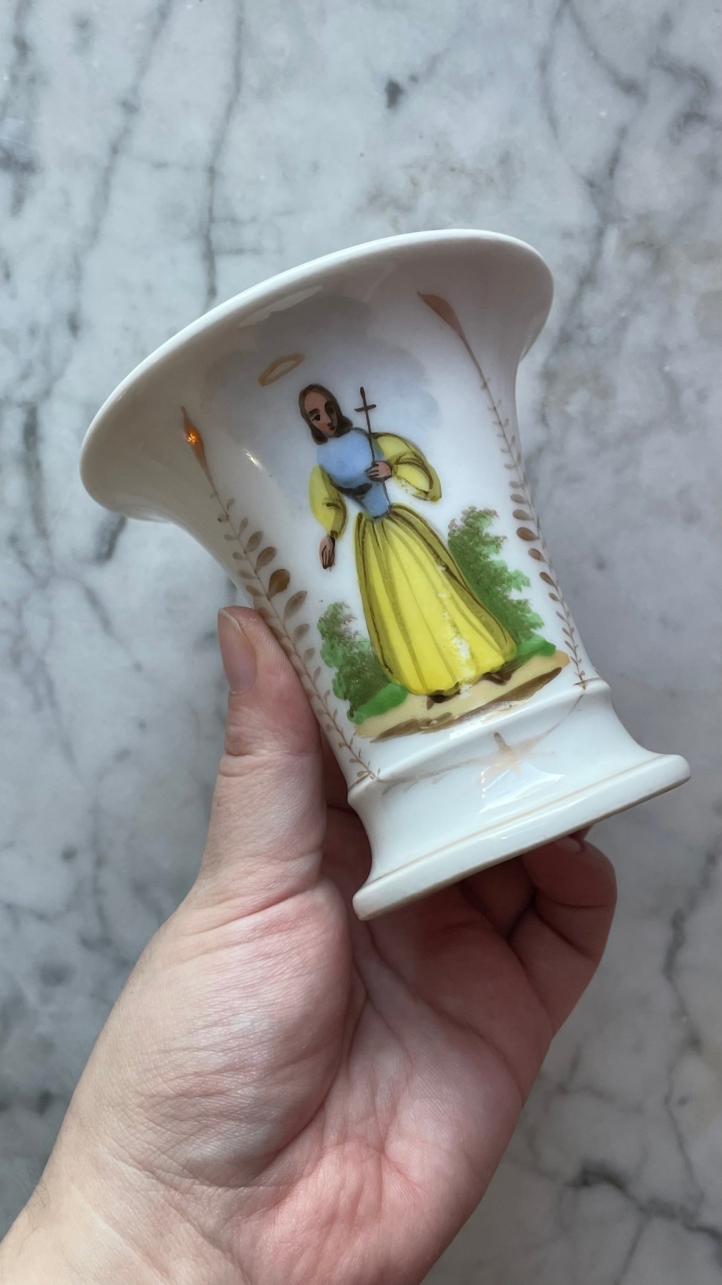 Antique Sacred Heart & Saint Vases