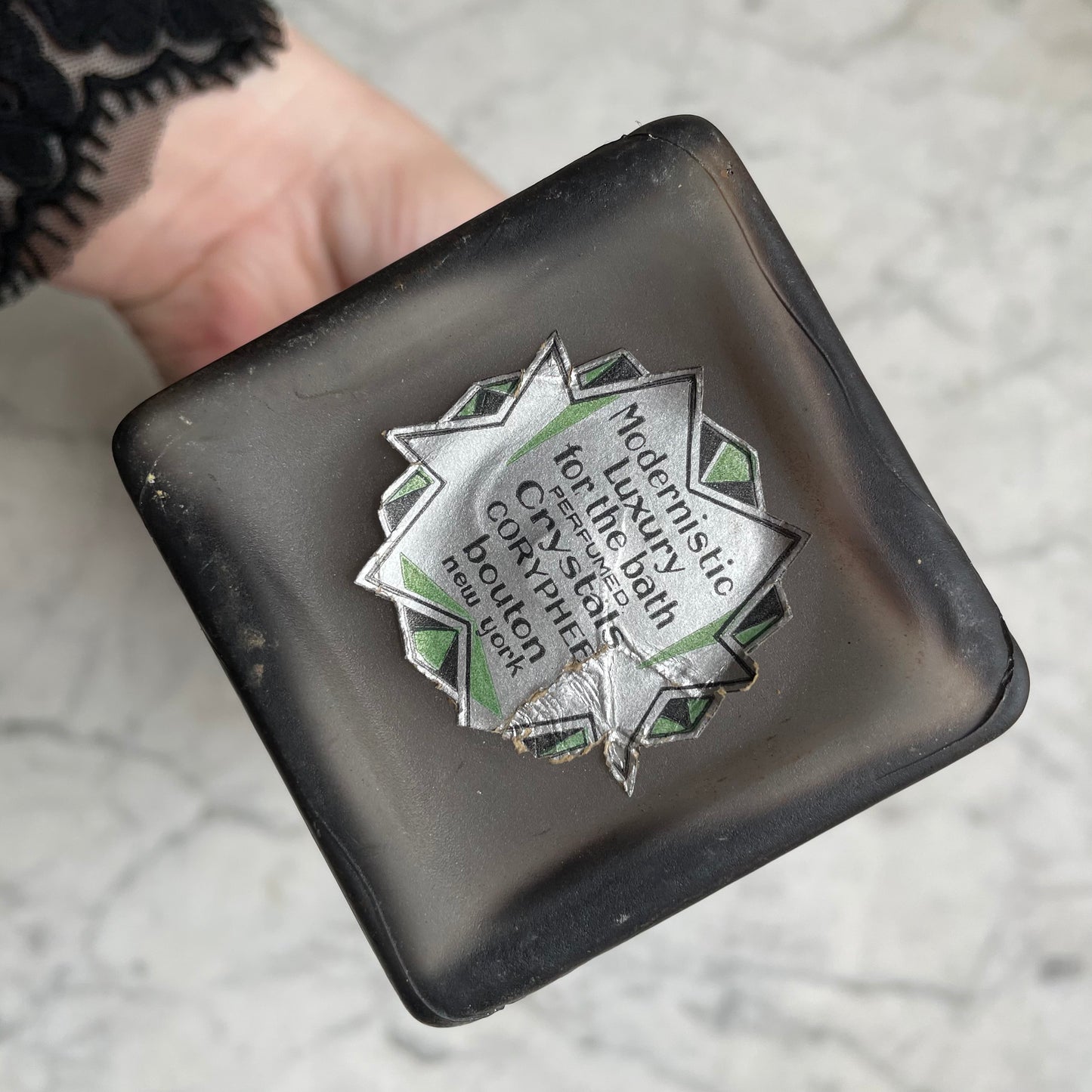 Art Deco Bouton Bath Crystal Bottle