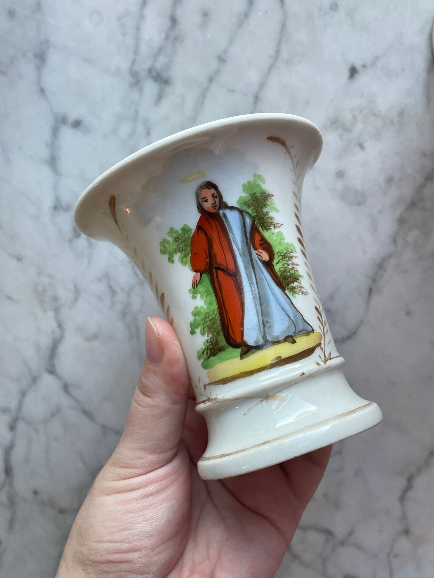 Antique Sacred Heart & Saint Vases